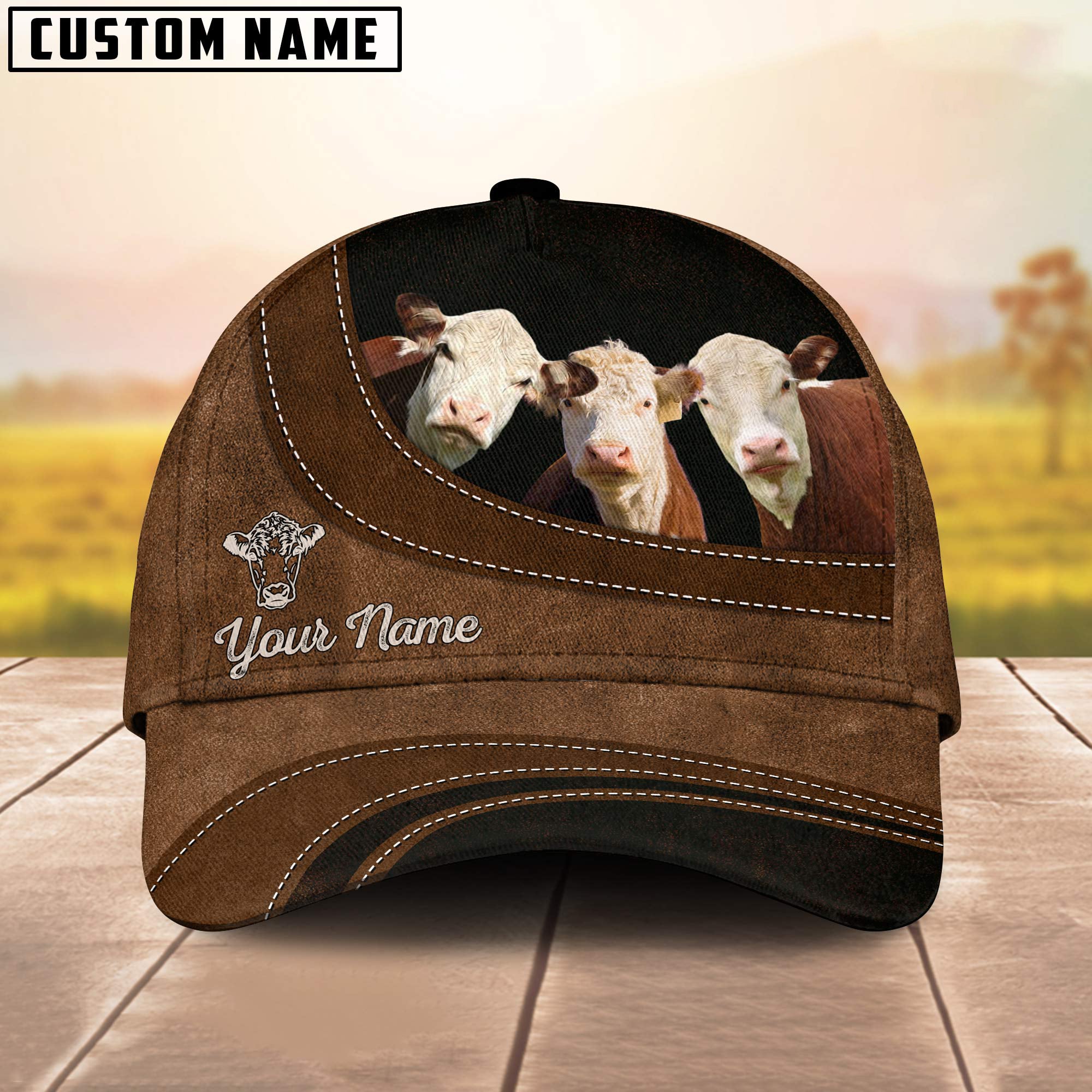 Hereford Happiness Customized Name Cap