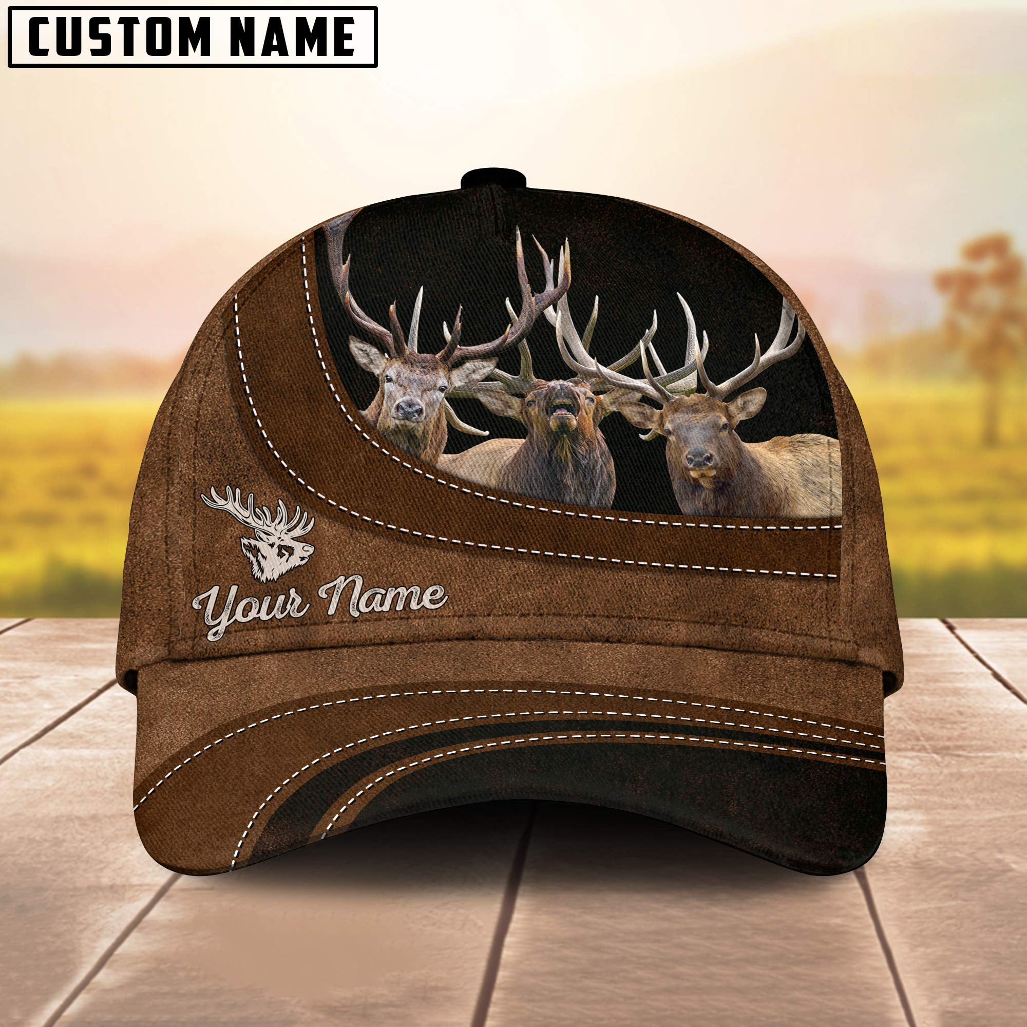 Elk Happiness Customized Name Cap