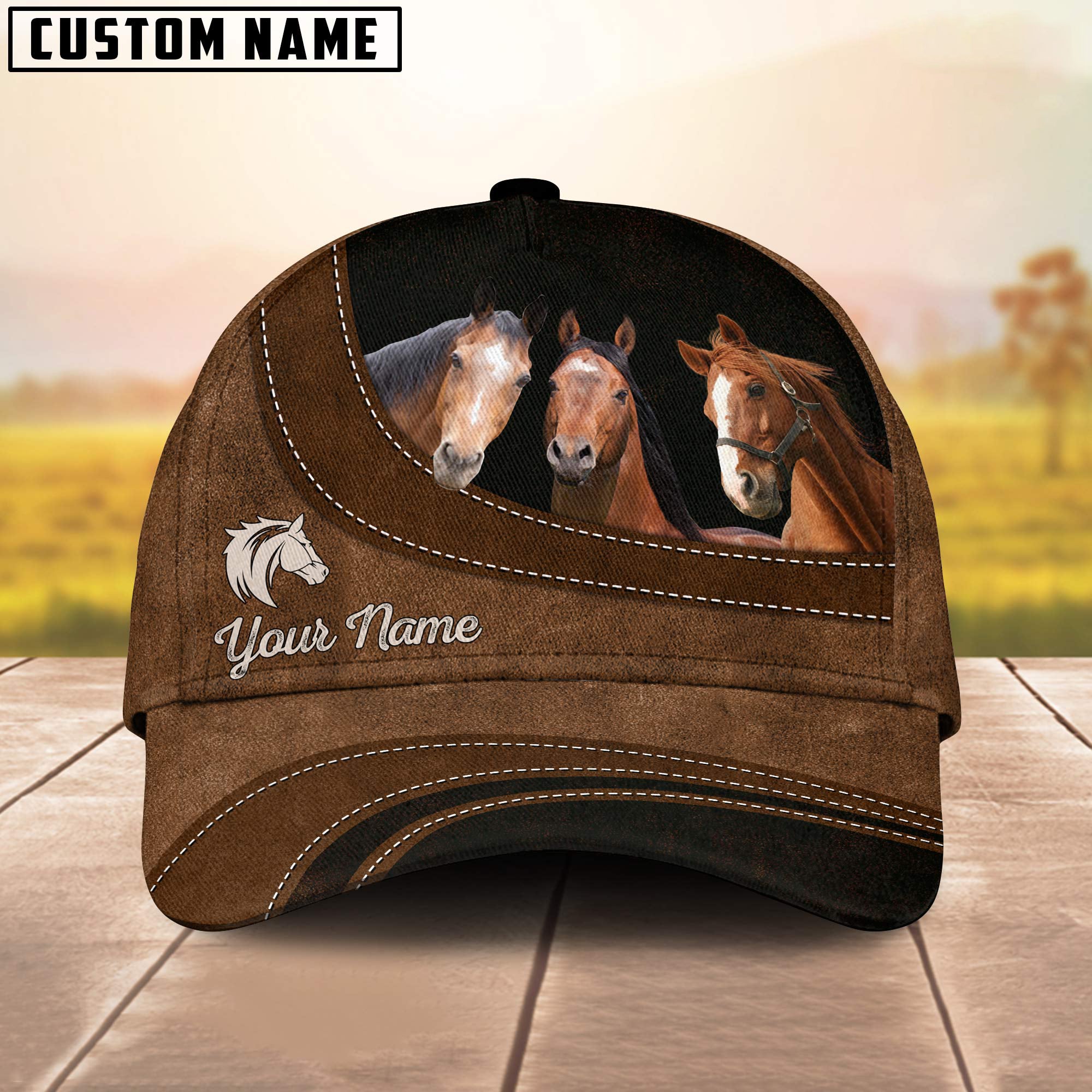 Horse Happiness Customized Name Cap