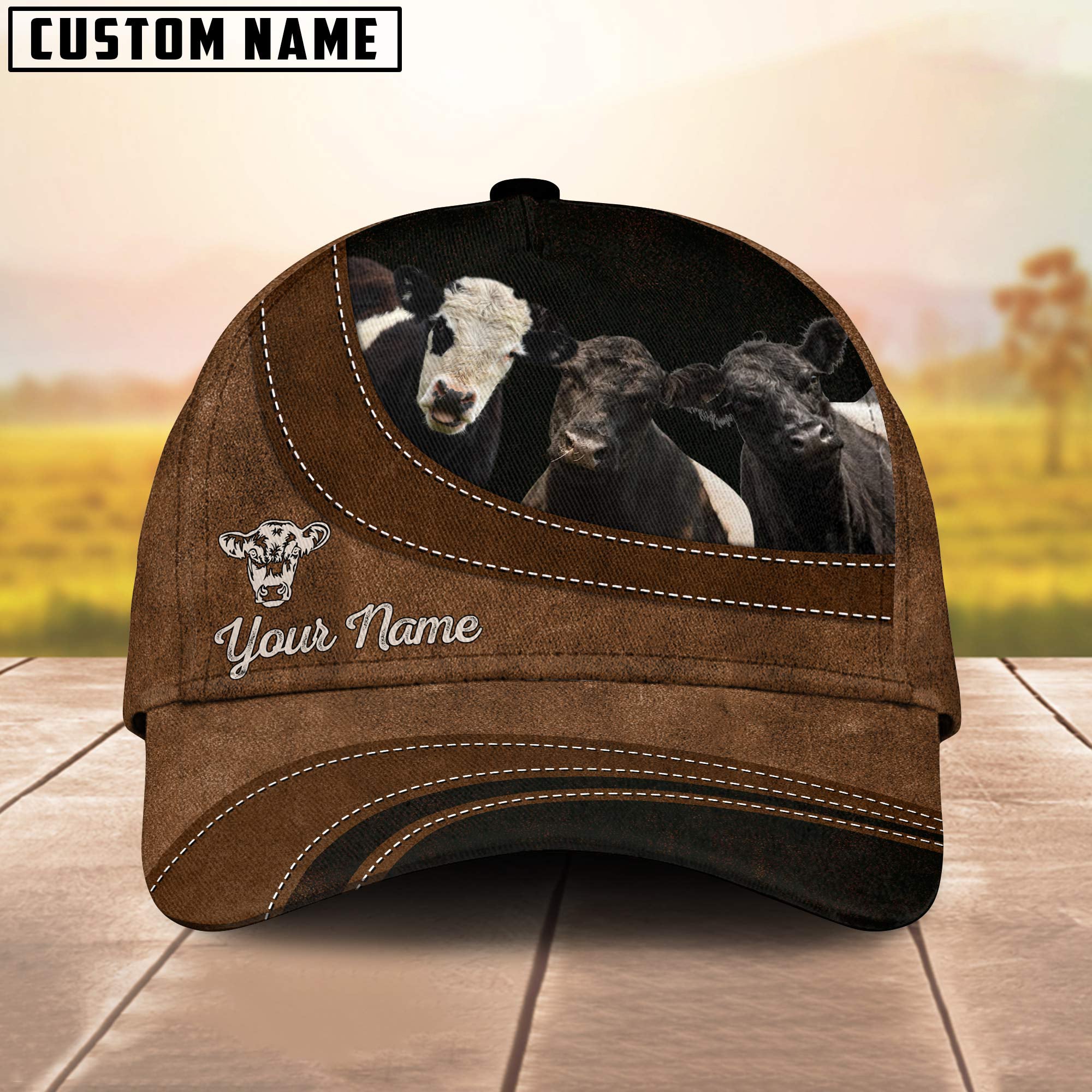 Belted Galloway Happiness Customized Name Cap