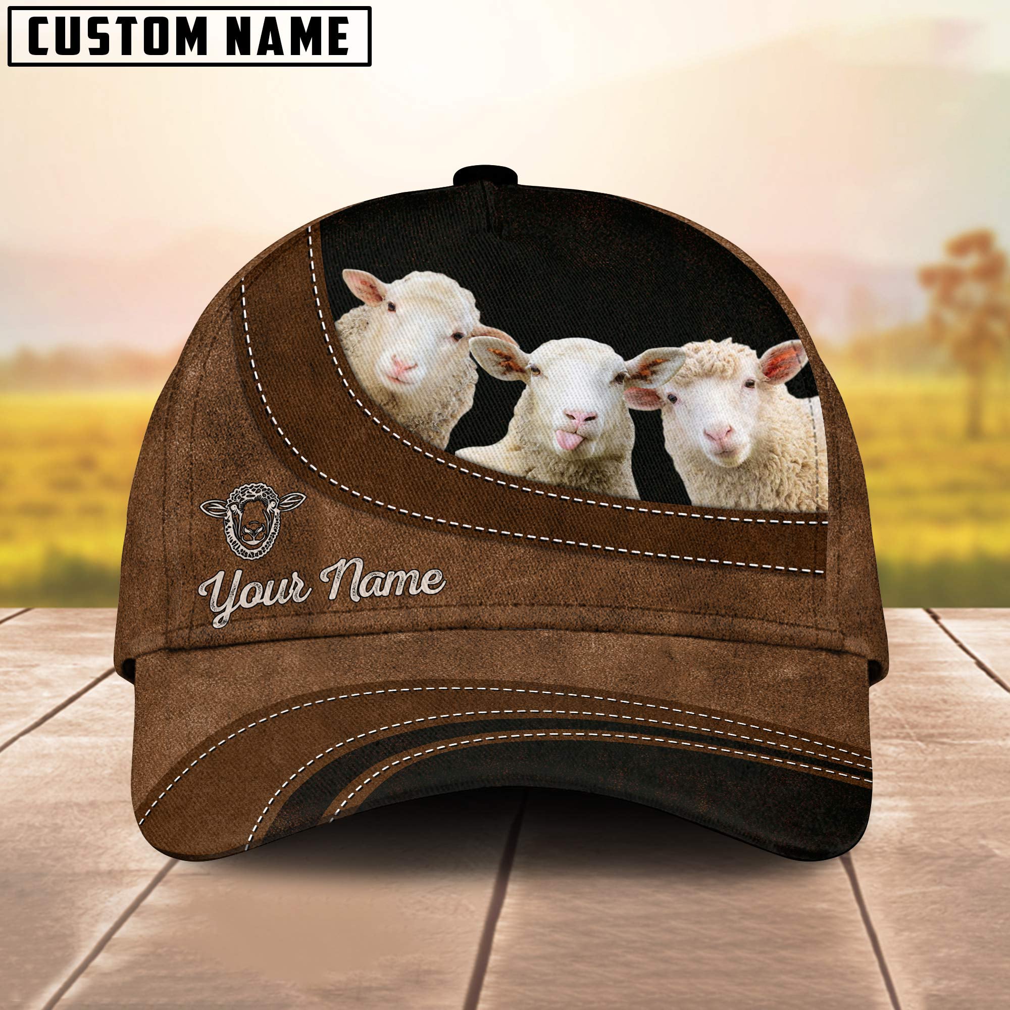 Sheep Happiness Customized Name Cap