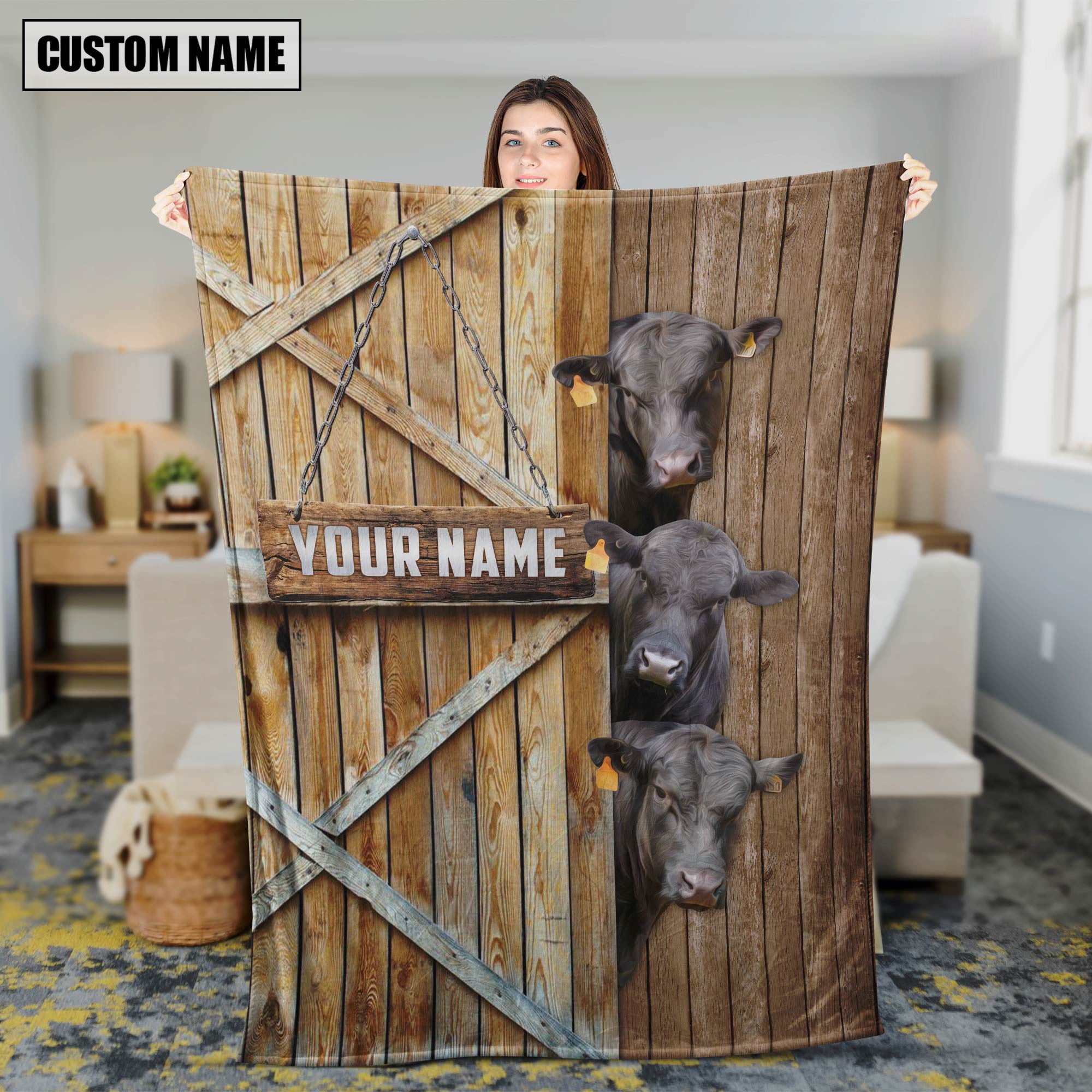 Personalized Name Brangus Barn Blanket