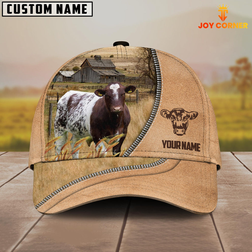 Shorthorn Farming Light Brown Customized Name Cap