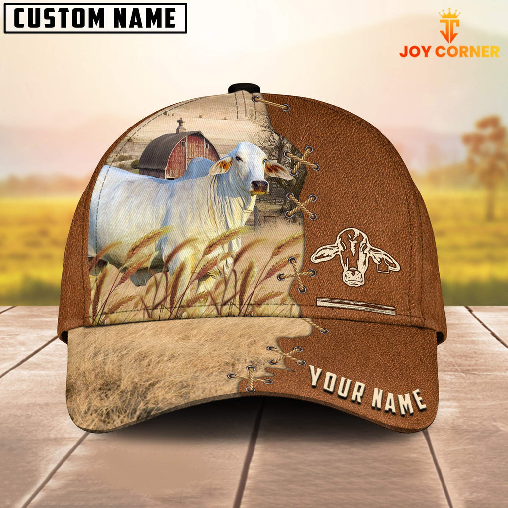 Brahman Custom Name Brown Leather Pattern Cap
