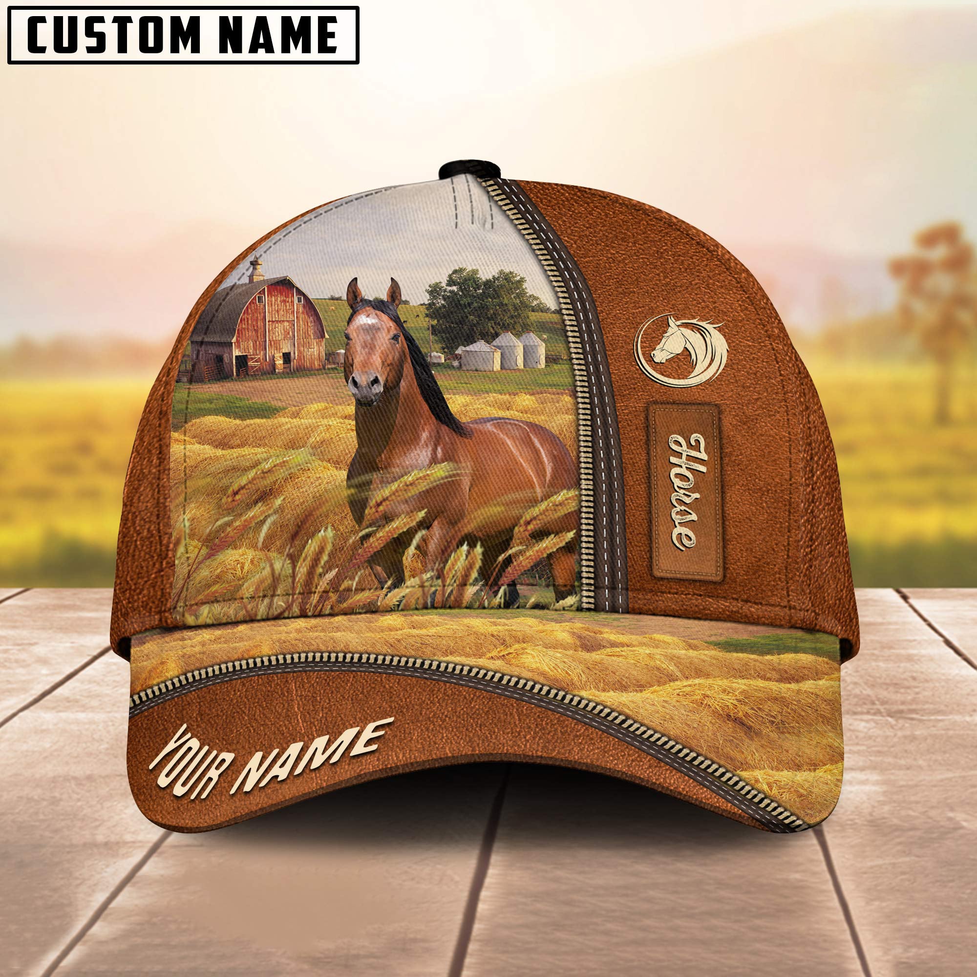 Personalized Name Horse Barn Farm Cap