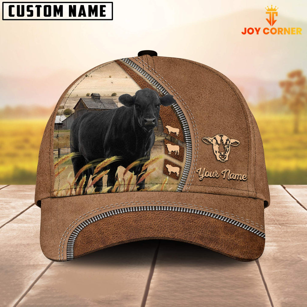 Black Angus Farming Land Customized Name Cap