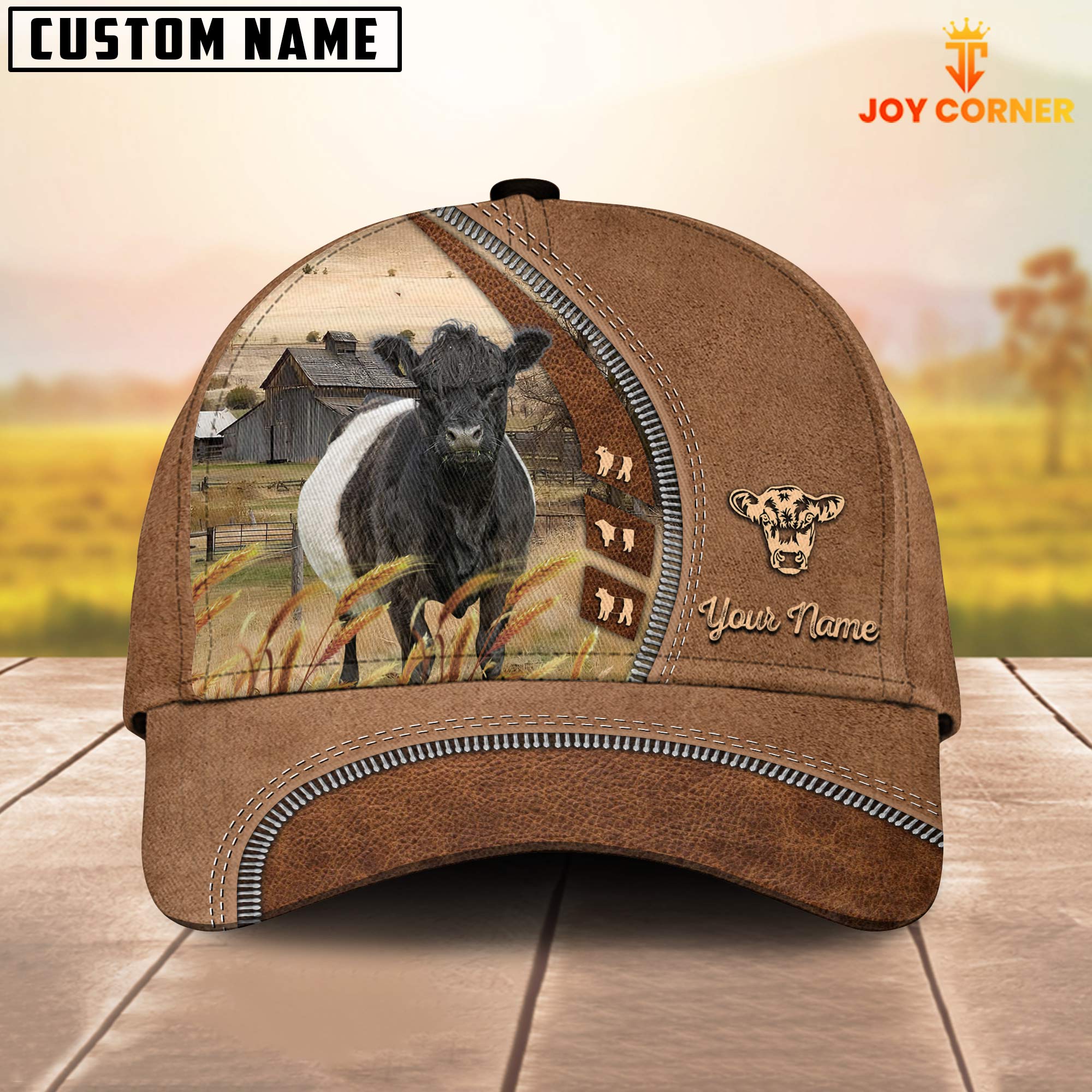 Belted Galloway Farming Land Customized Name Cap