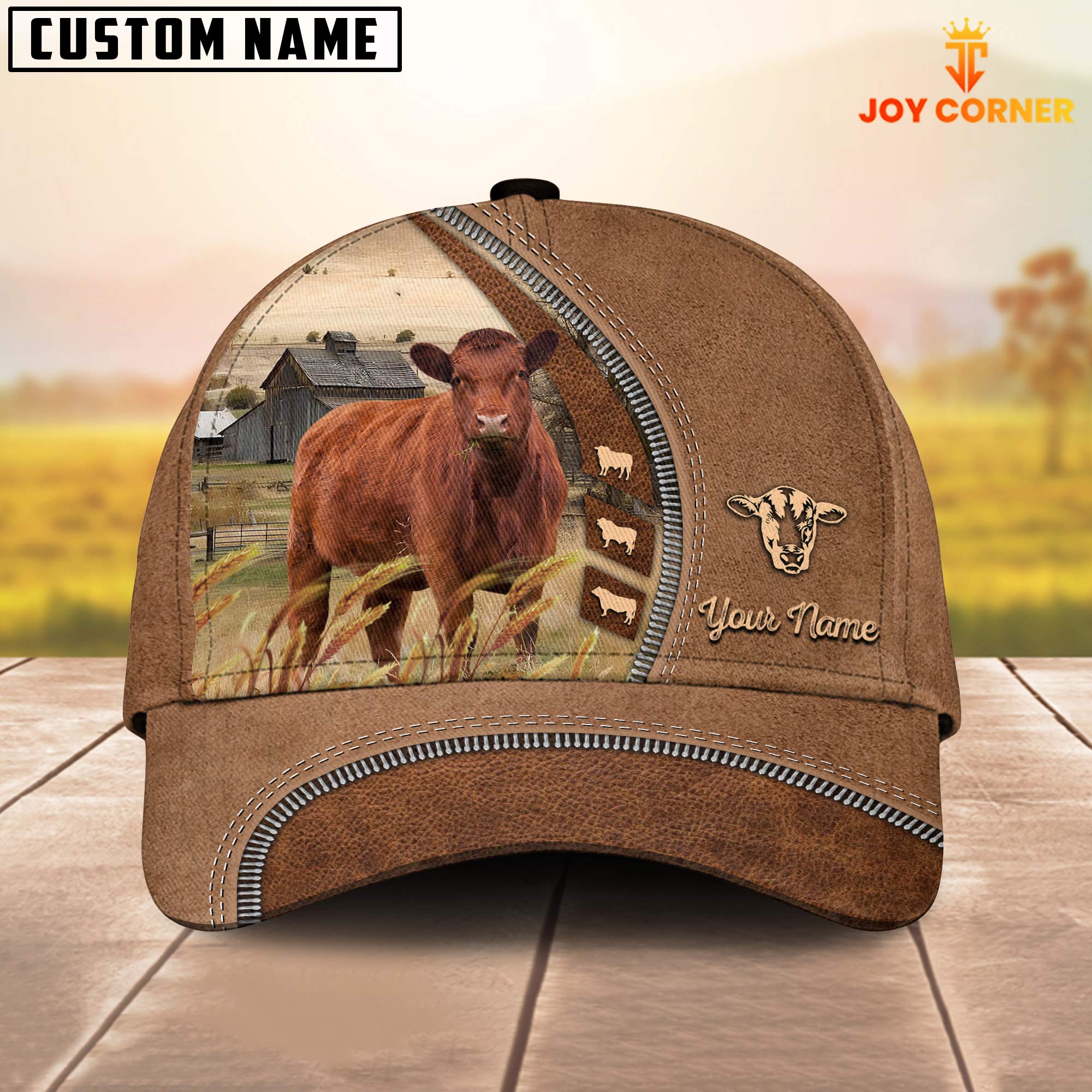 Red Angus Farming Land Customized Name Cap