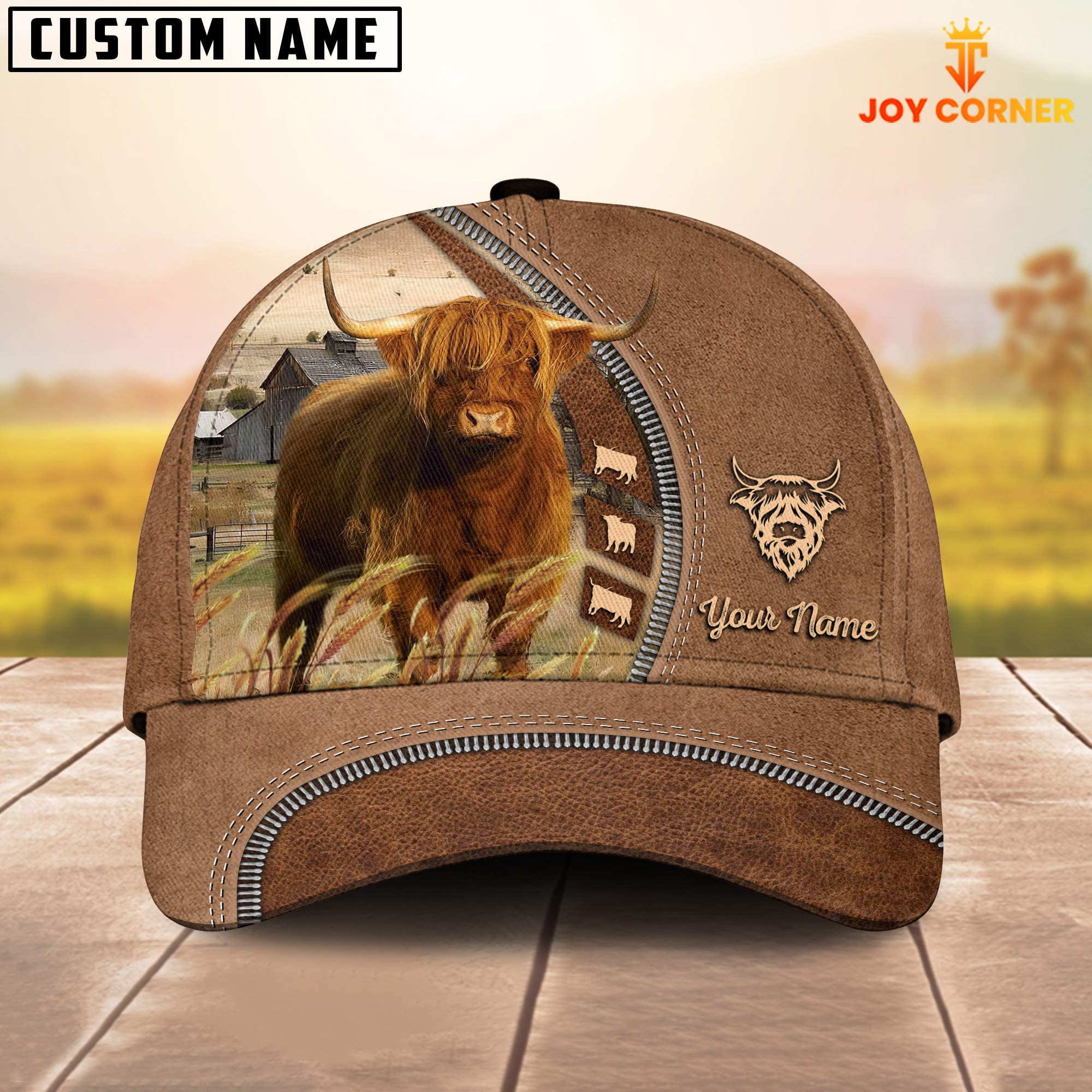 Highland Farming Land Customized Name Cap