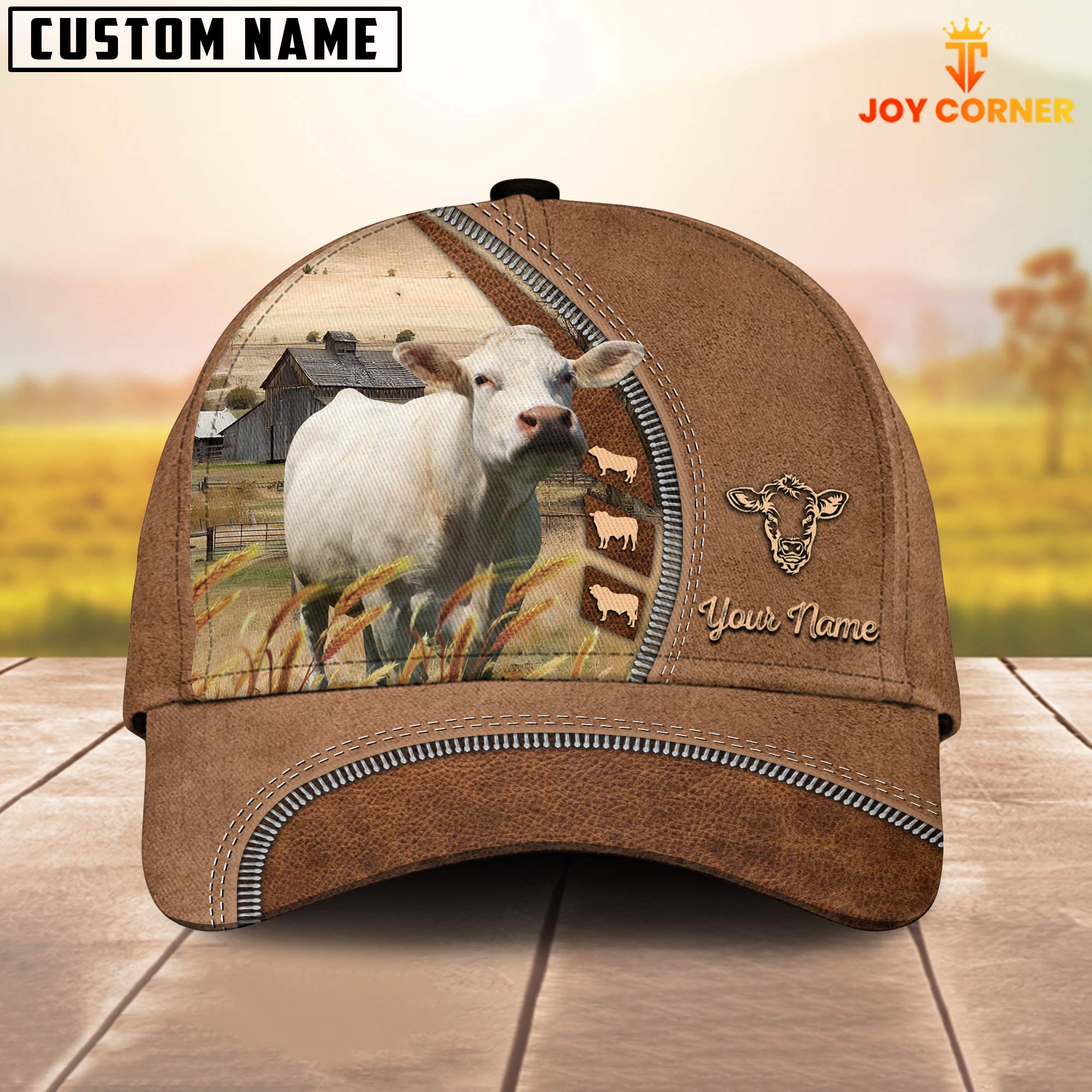 Charolais Farming Land Customized Name Cap