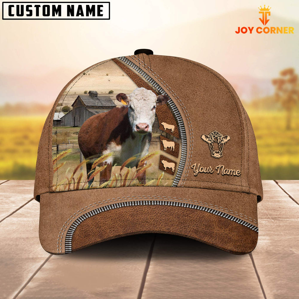 Hereford Farming Land Customized Name Cap