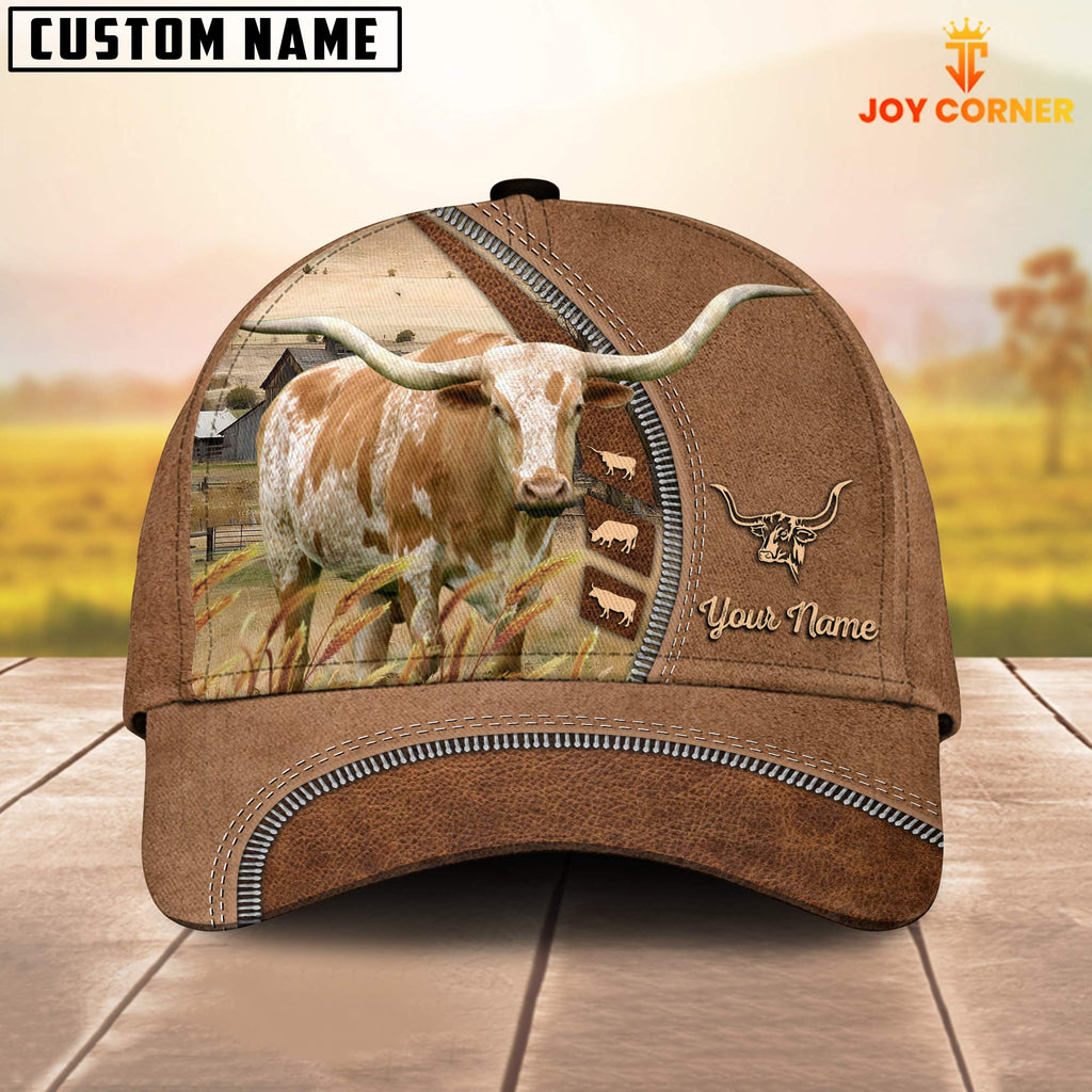 Texas Longhorn Farming Land Customized Name Cap