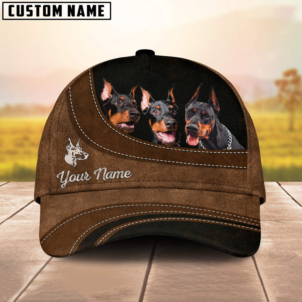 Dobermans Happiness Customized Name Cap