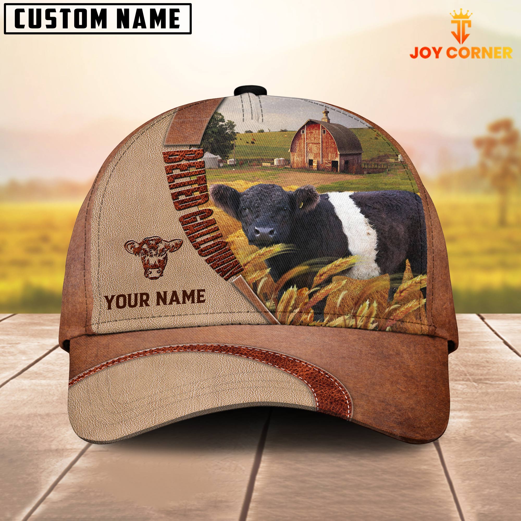Personalized Name Belted Galloway Farm Barn Cap