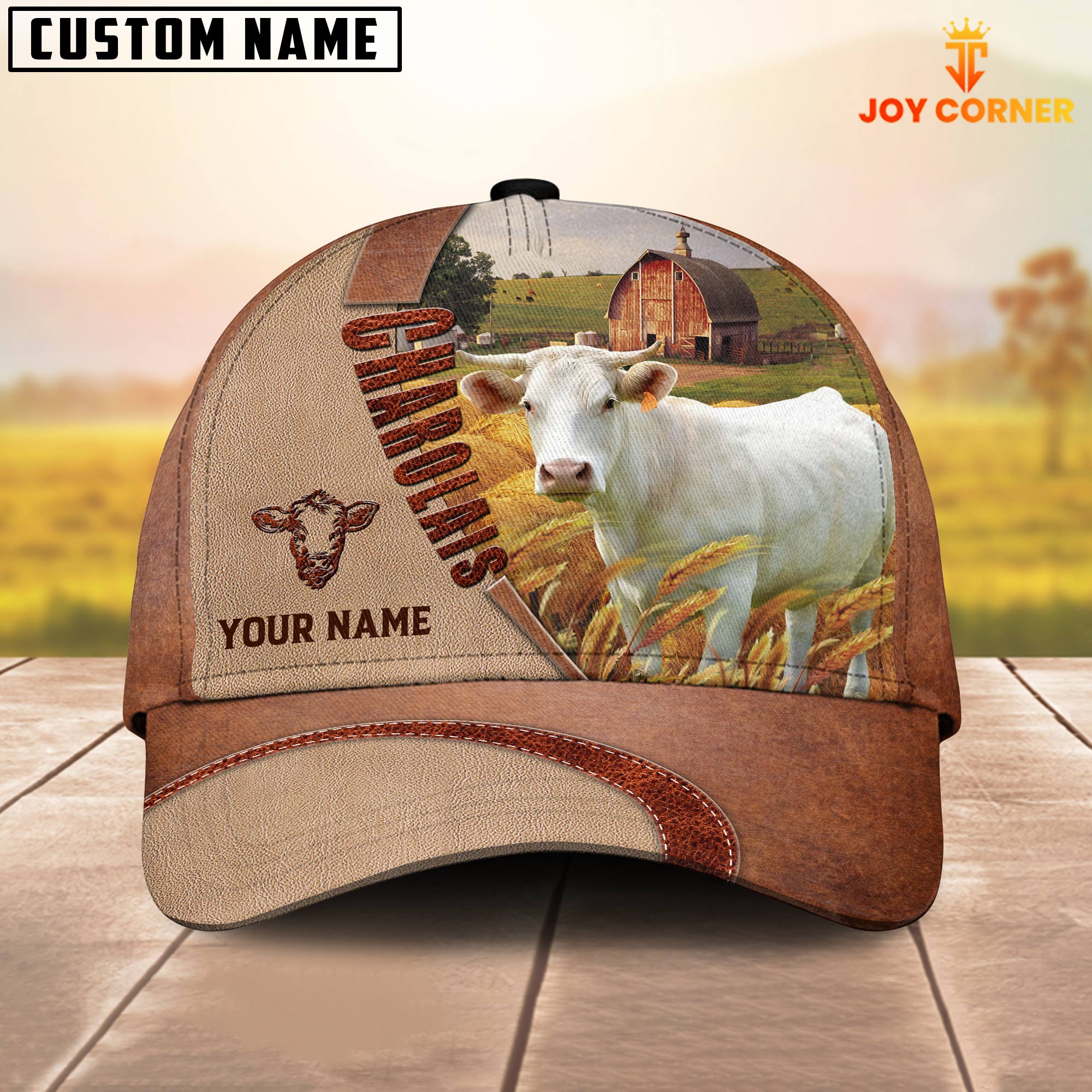 Personalized Name Charolais Farm Barn Cap
