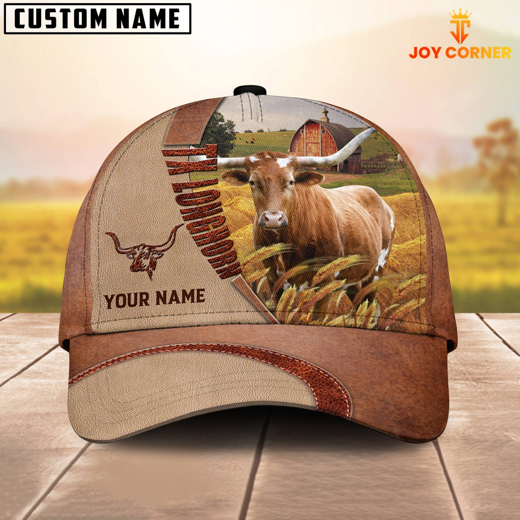 Personalized Name Texas Longhorn Farm Barn Cap