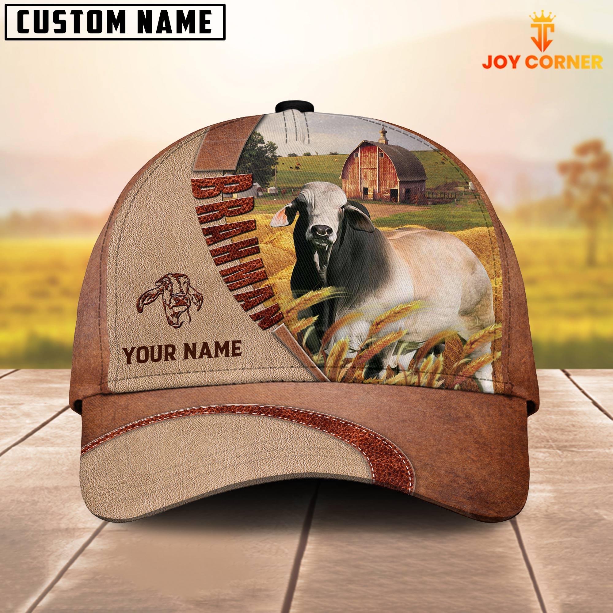 Personalized Name Brahman Farm Barn Cap