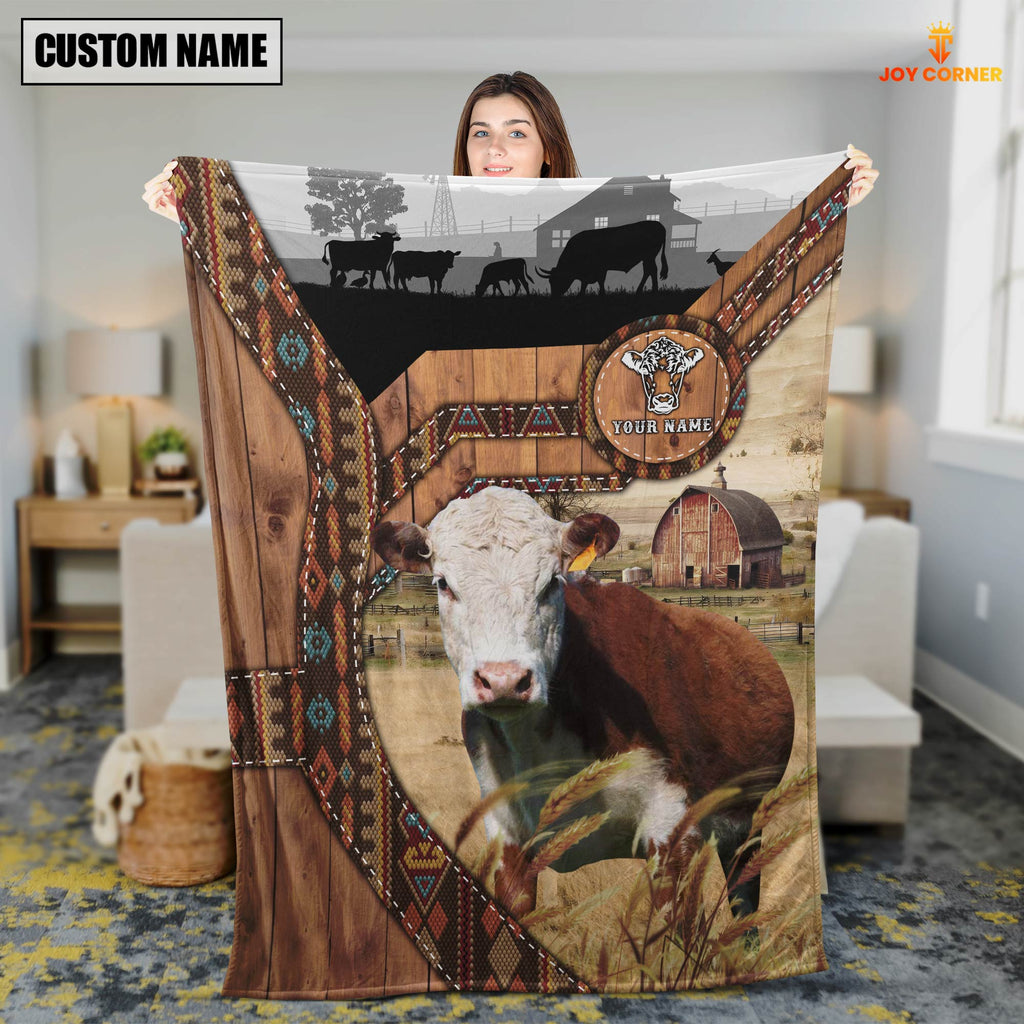 Hereford Custom Name Brocade Pattern Blanket