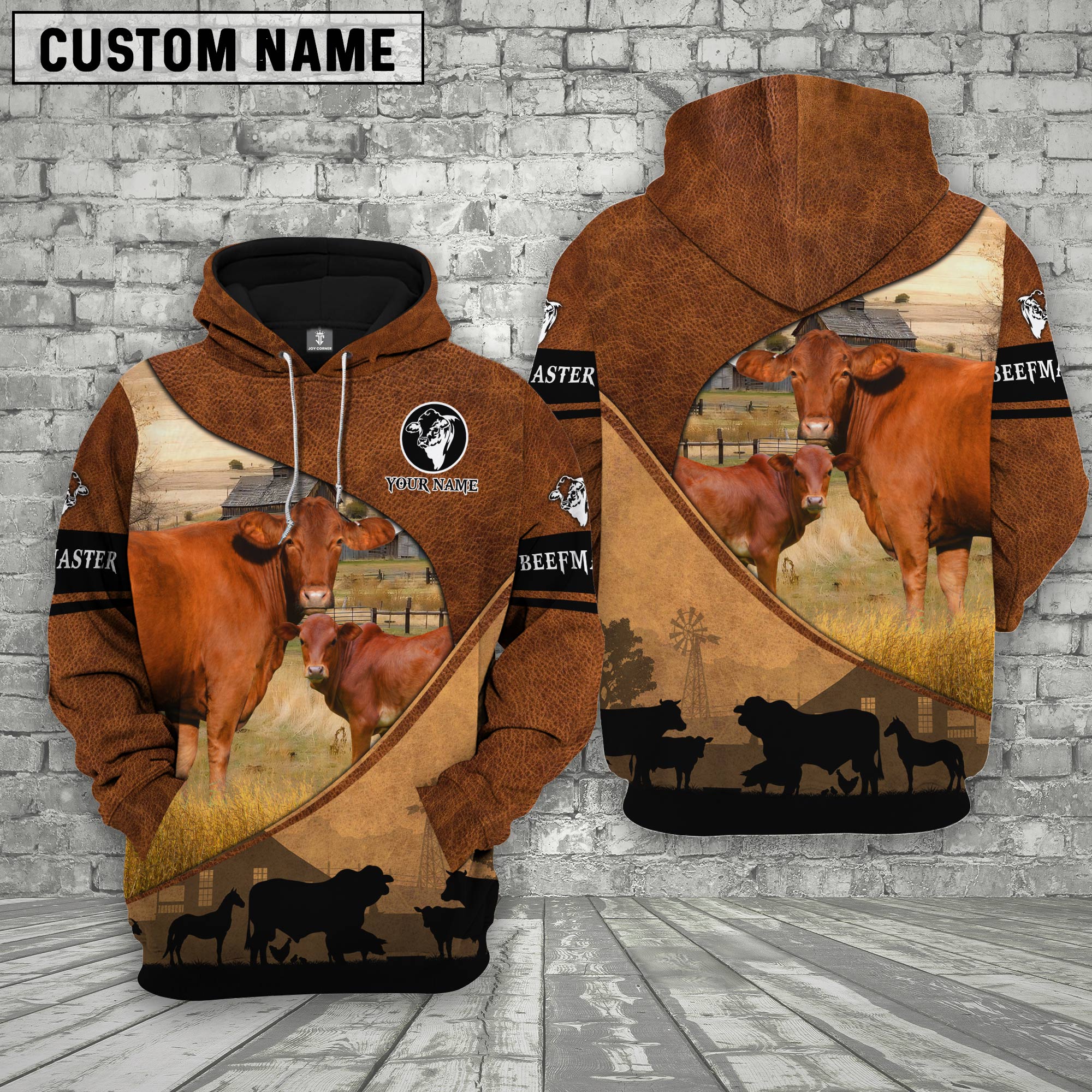 Beefmaster Farming Dark Brown Personalized 3D Hoodie