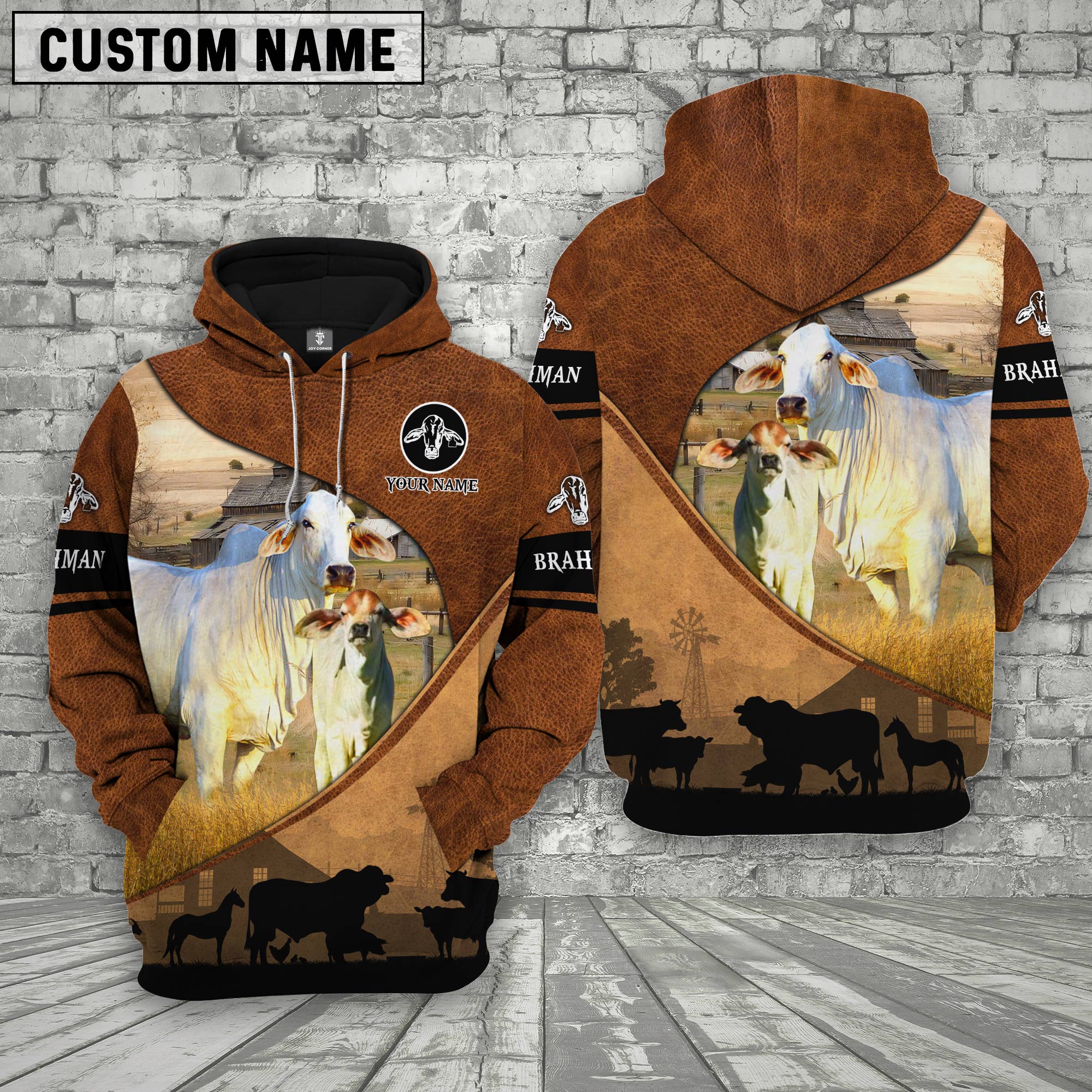 Brahman Farming Dark Brown Personalized 3D Hoodie