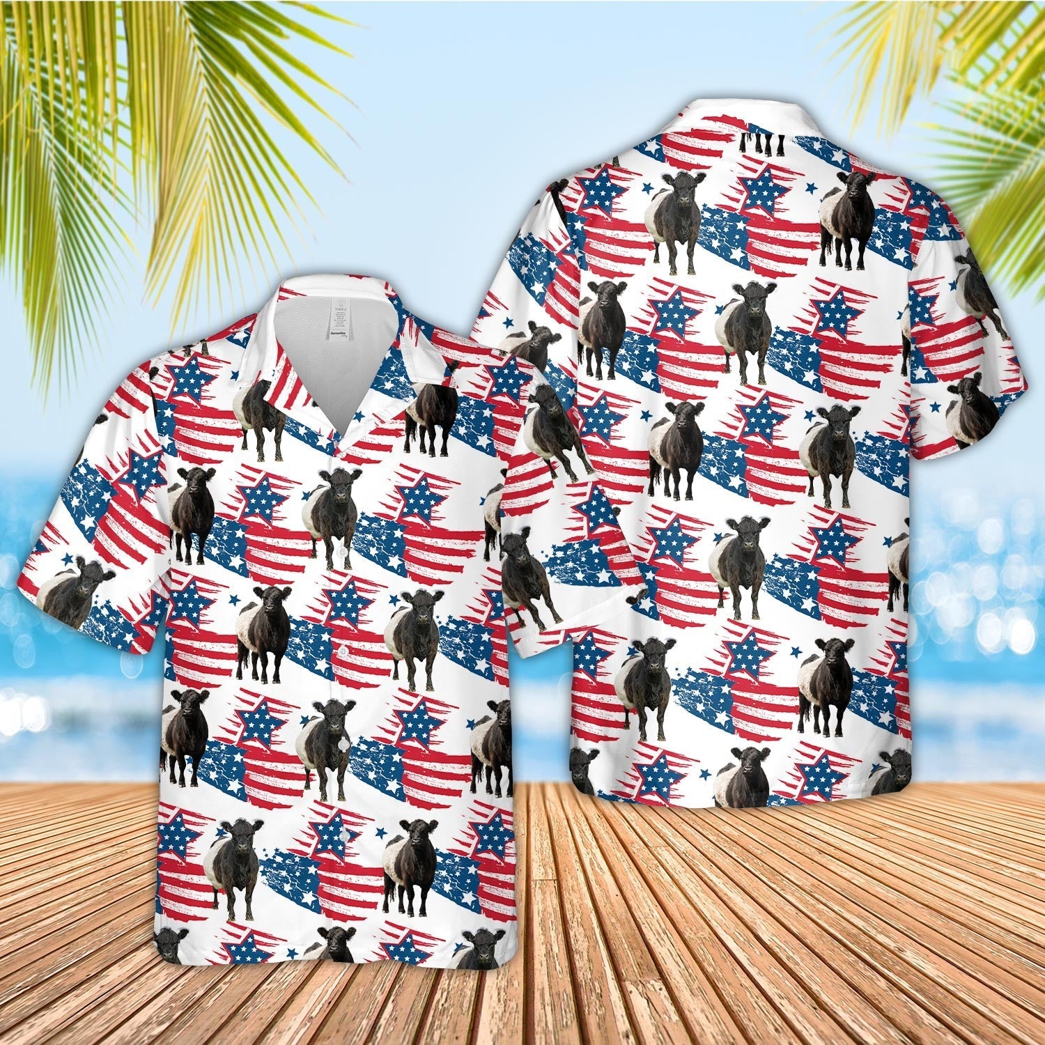 Unique Belted Galloway Happy Flag 3D Hawaiian Shirt