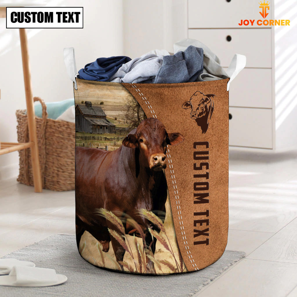 Beefmaster Brown Farm Custom Name Laundry Basket
