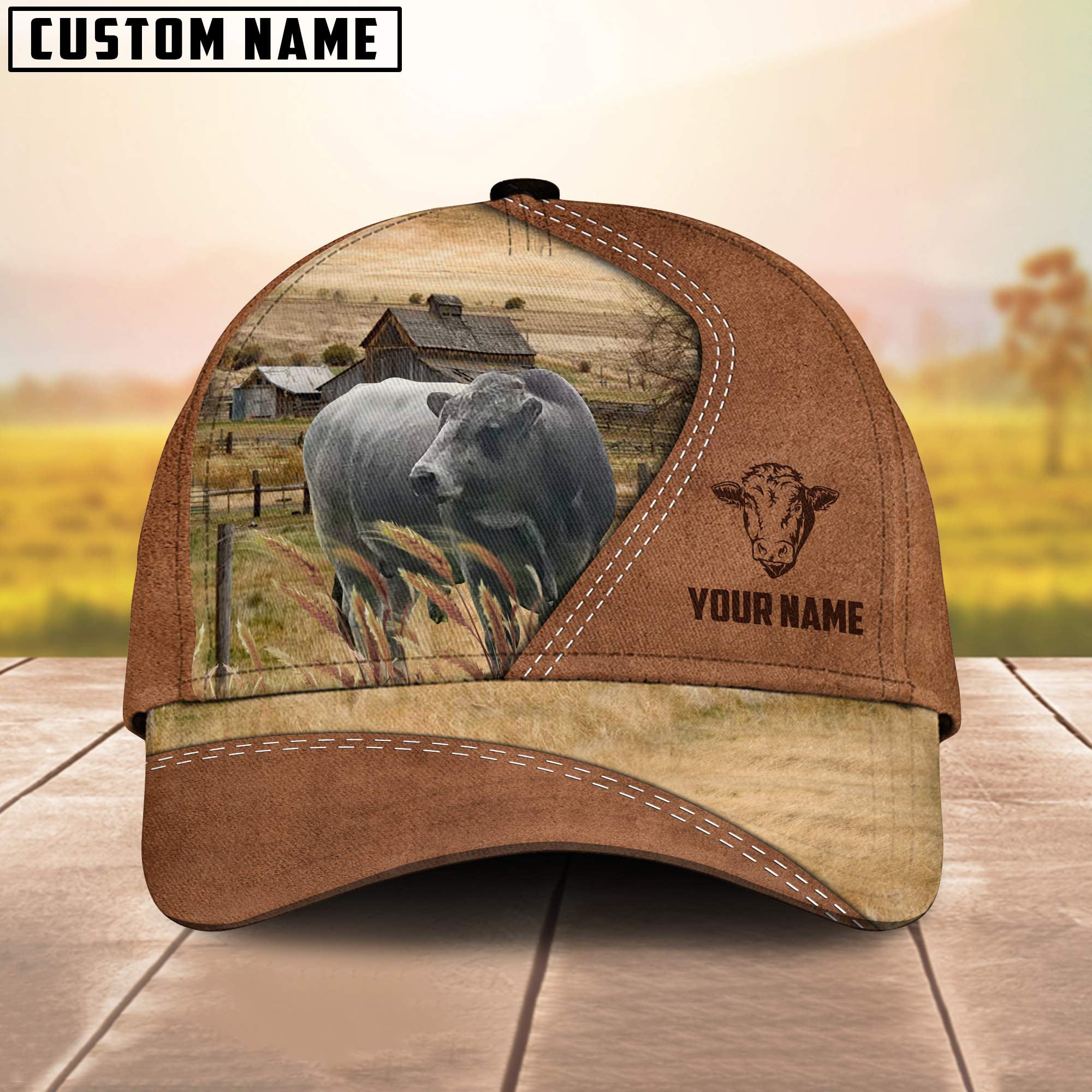 Cattle of Laurie Customized Name Brown Cap