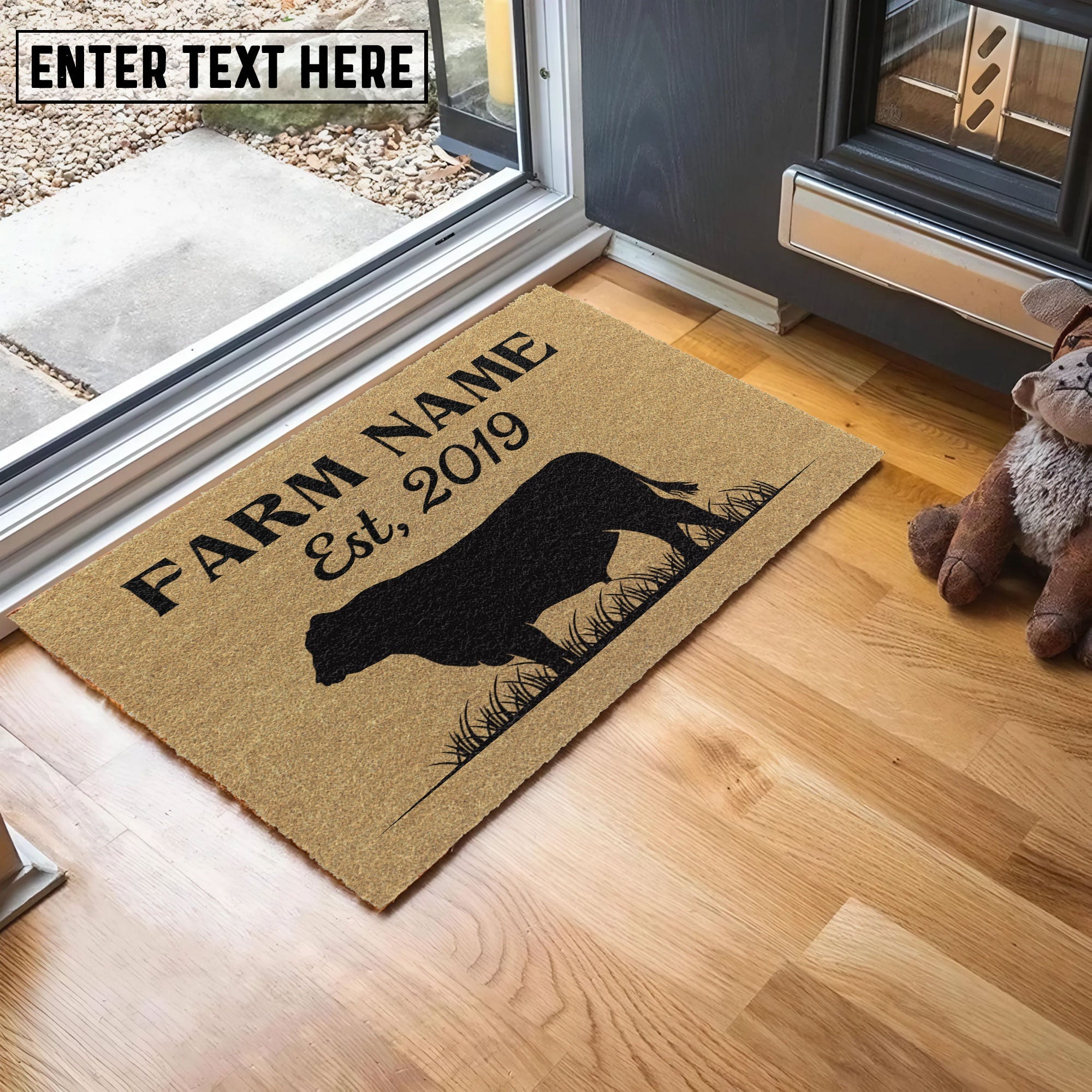 Angus Custom Farm Name Custom Year Coir Doormat