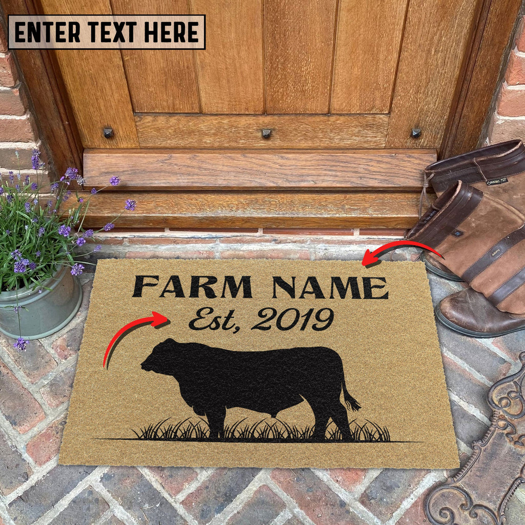 Angus Custom Farm Name Custom Year Coir Doormat