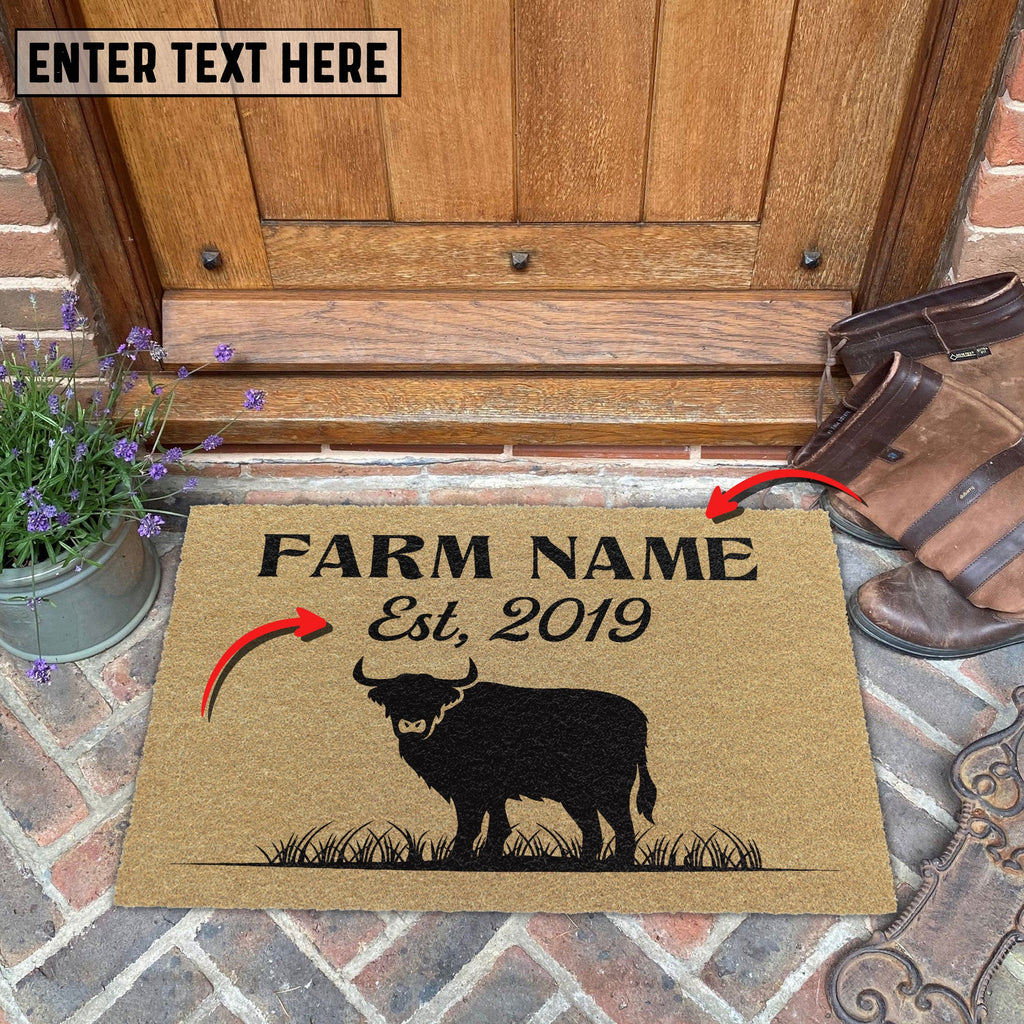 Highland Custom Farm Name Custom Year Coir Doormat