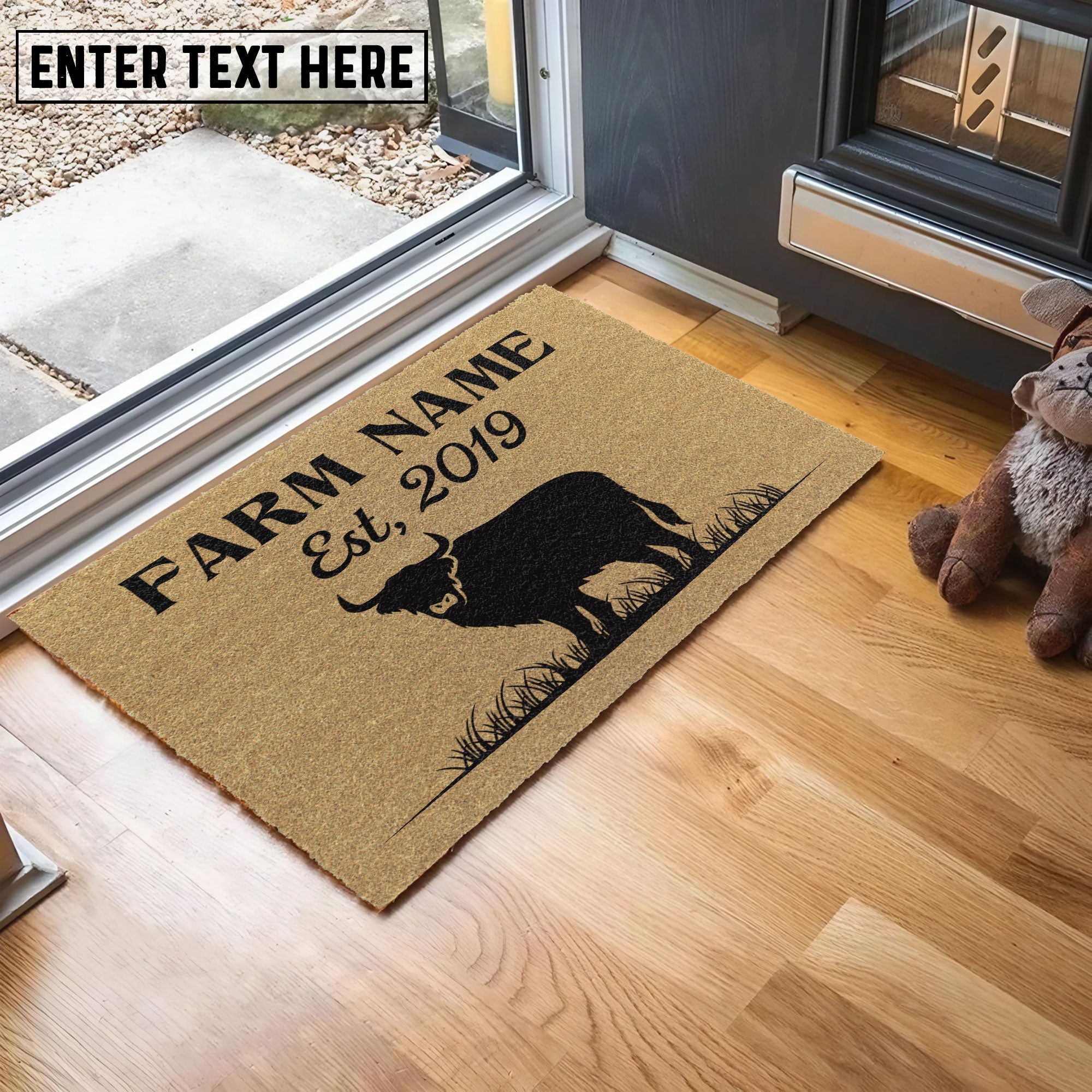 Highland Custom Farm Name Custom Year Coir Doormat