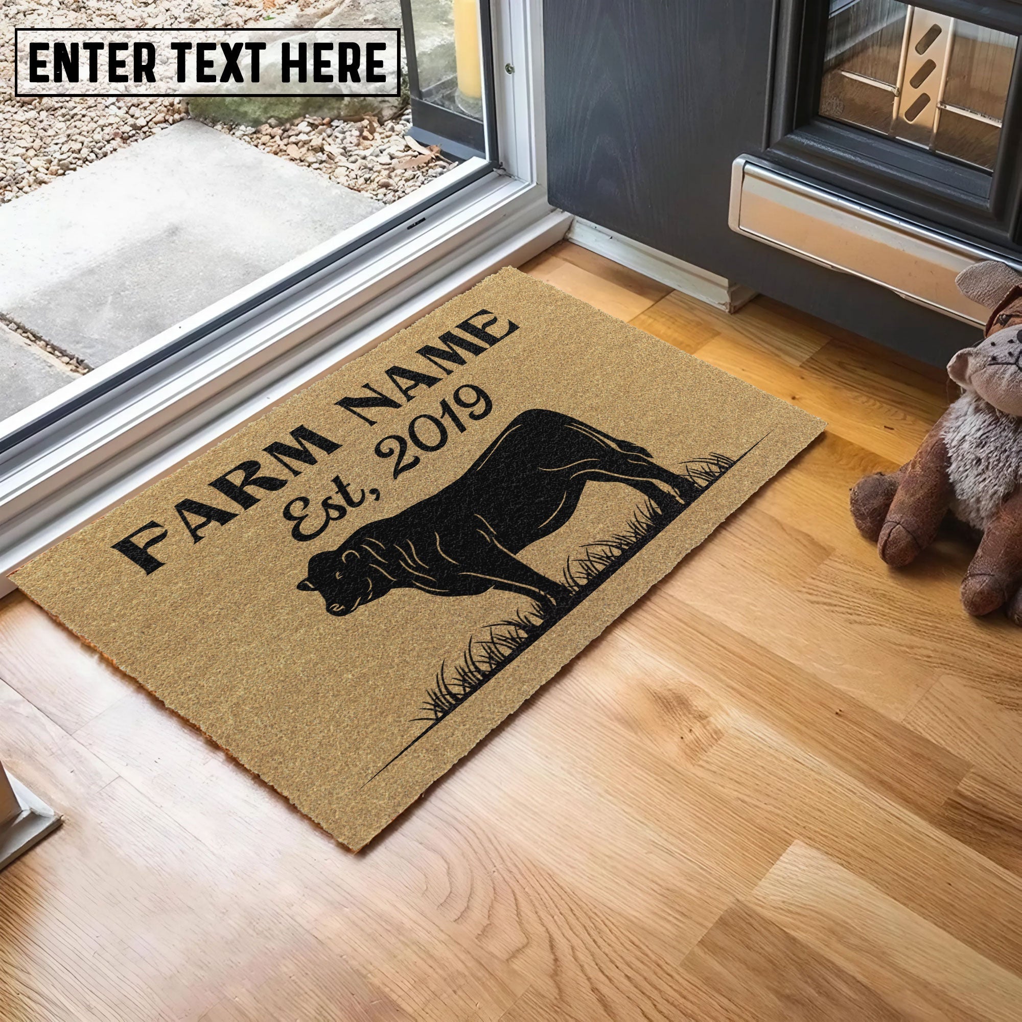 Charolais Custom Farm Name Custom Year Coir Doormat
