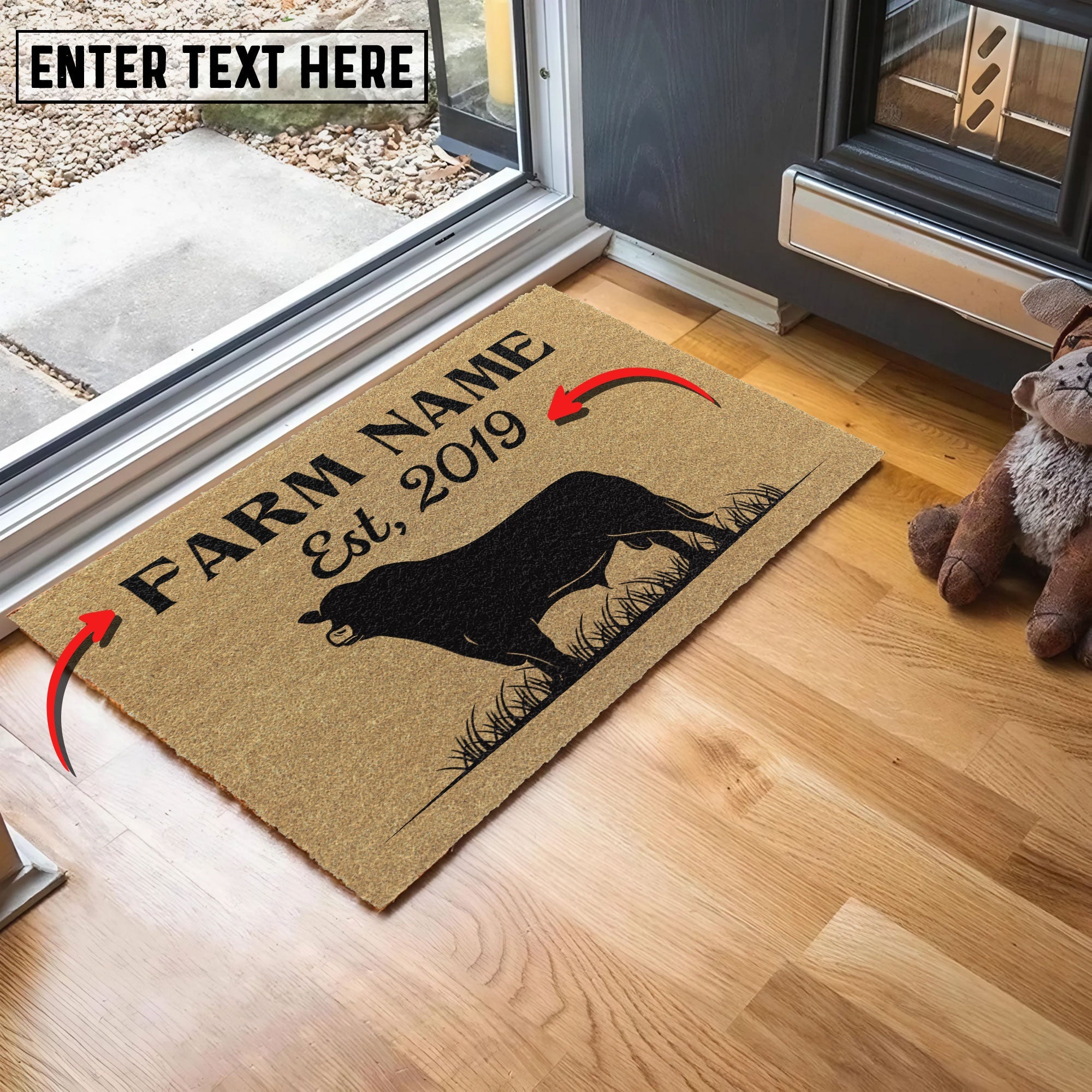 Beefmaster Custom Farm Name Custom Year Coir Doormat