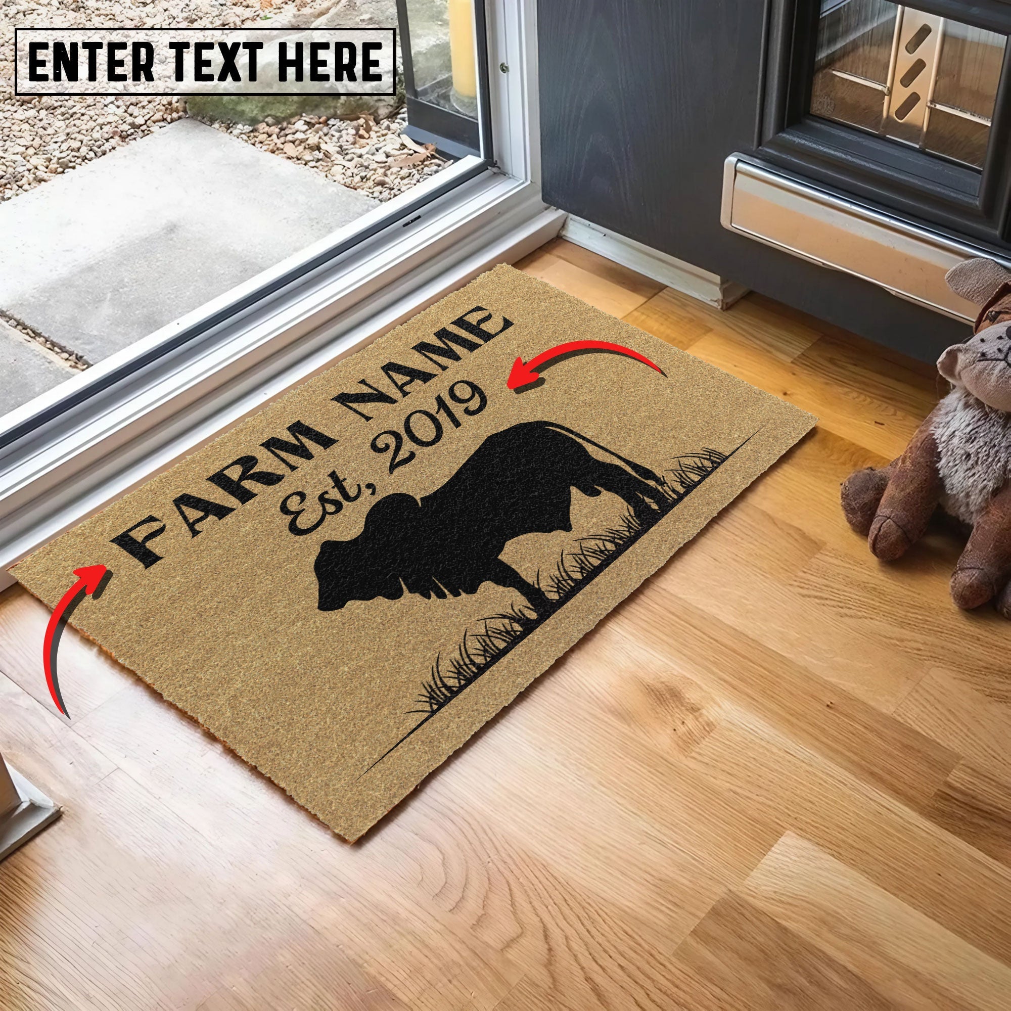 Brahman Custom Farm Name Custom Year Coir Doormat