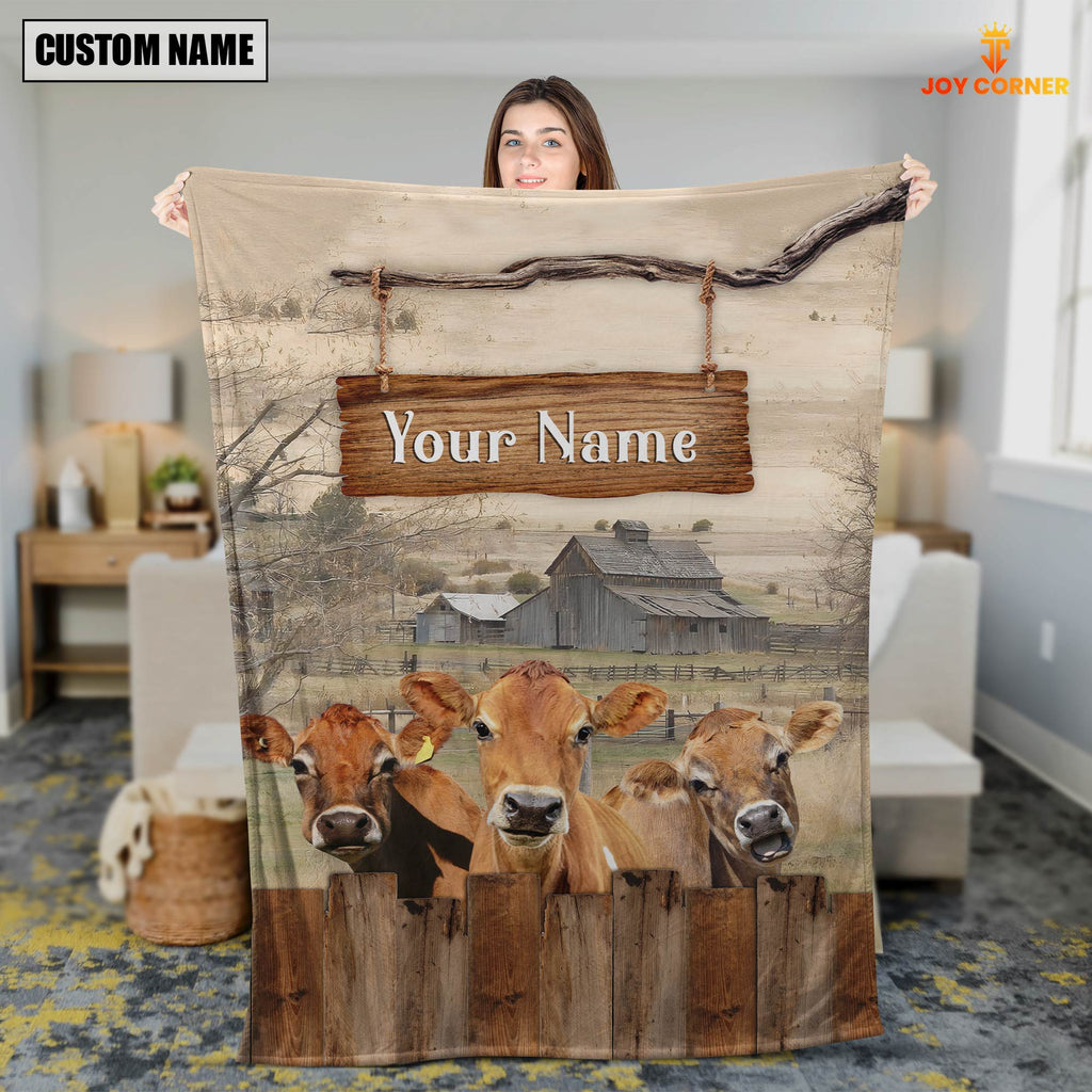 Personalized Name Jersey Wooden Pattern Blanket