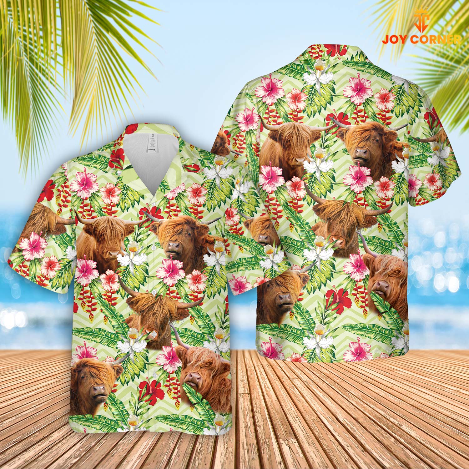 Highland Hibicus Floral 3D Hawaiian Shirt
