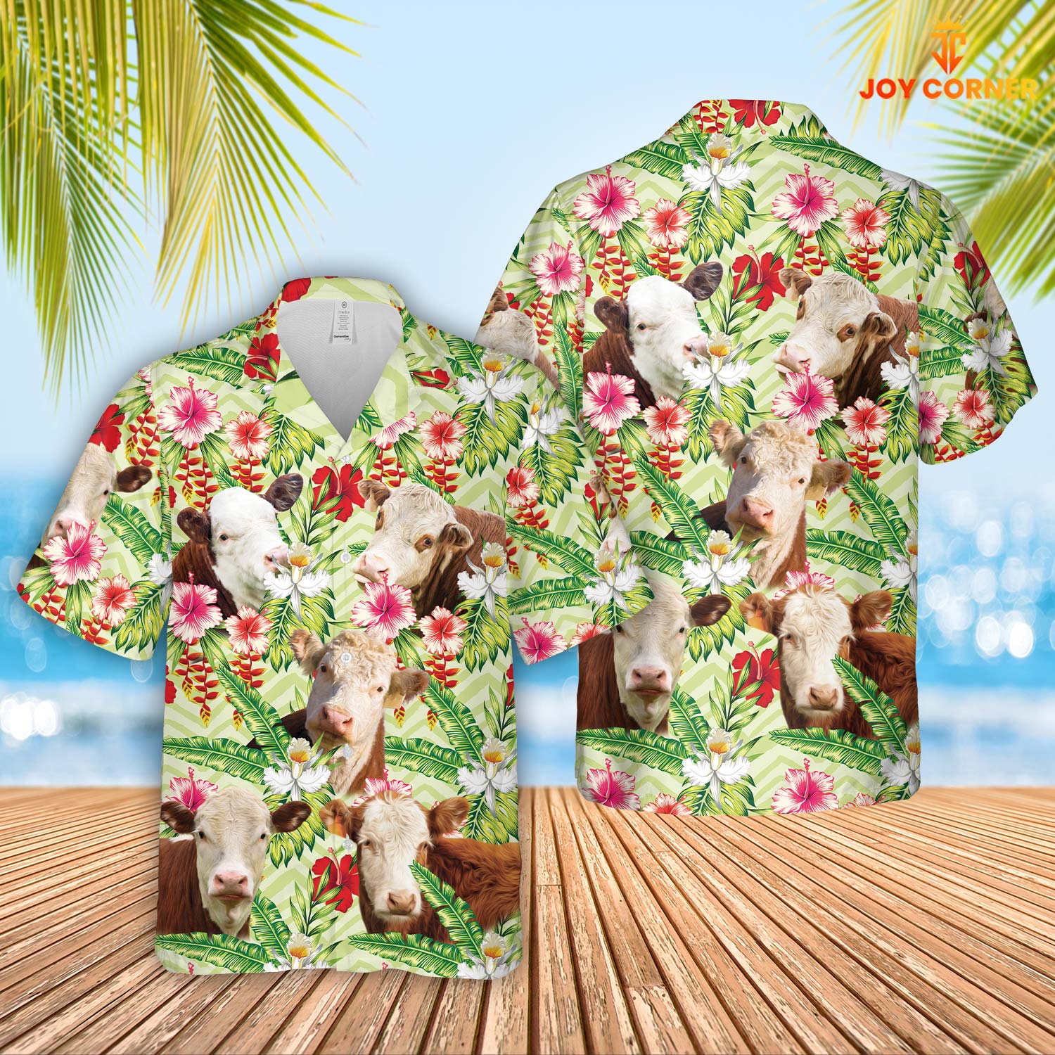 Hereford Hibicus Floral 3D Hawaiian Shirt