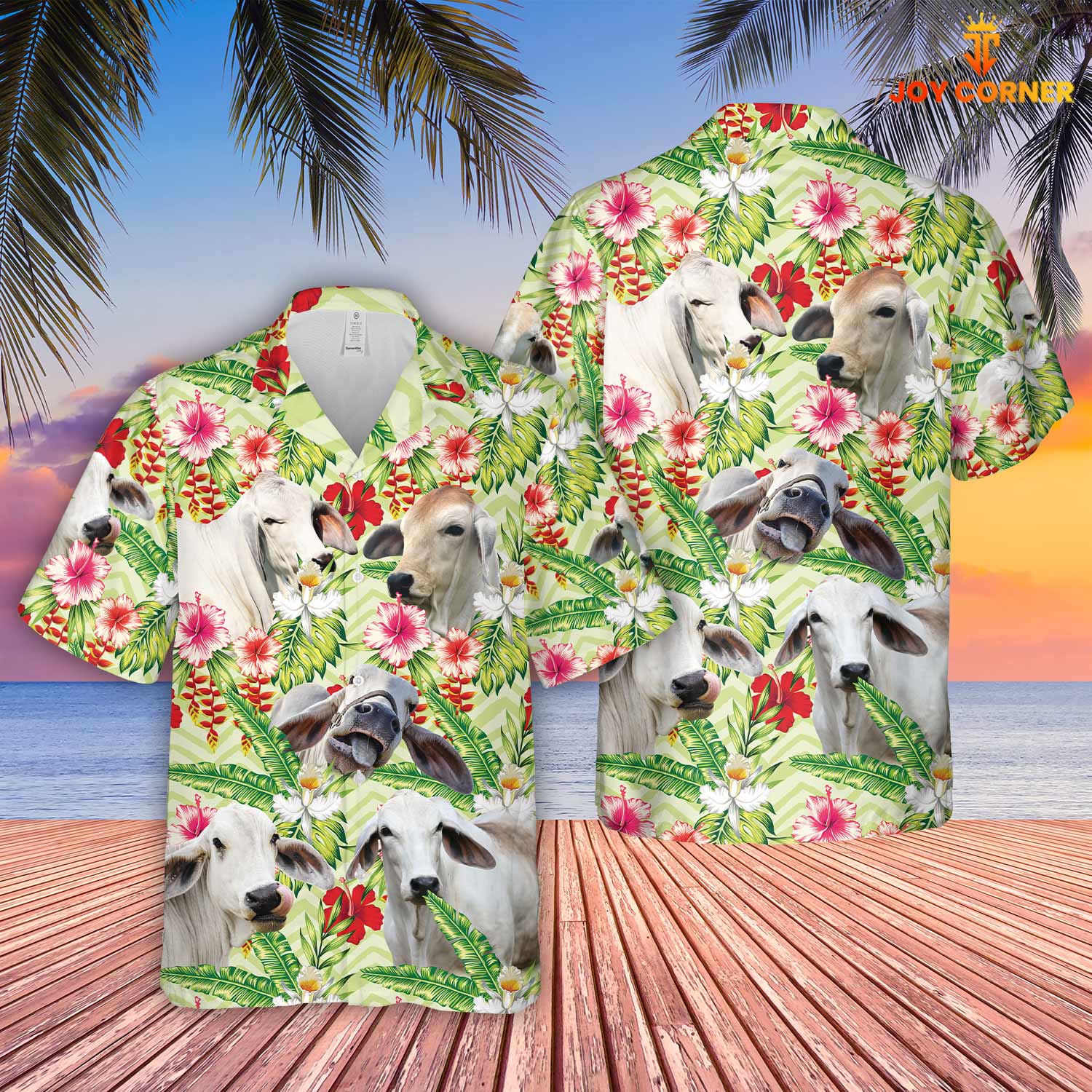 Brahman Hibicus Floral 3D Hawaiian Shirt