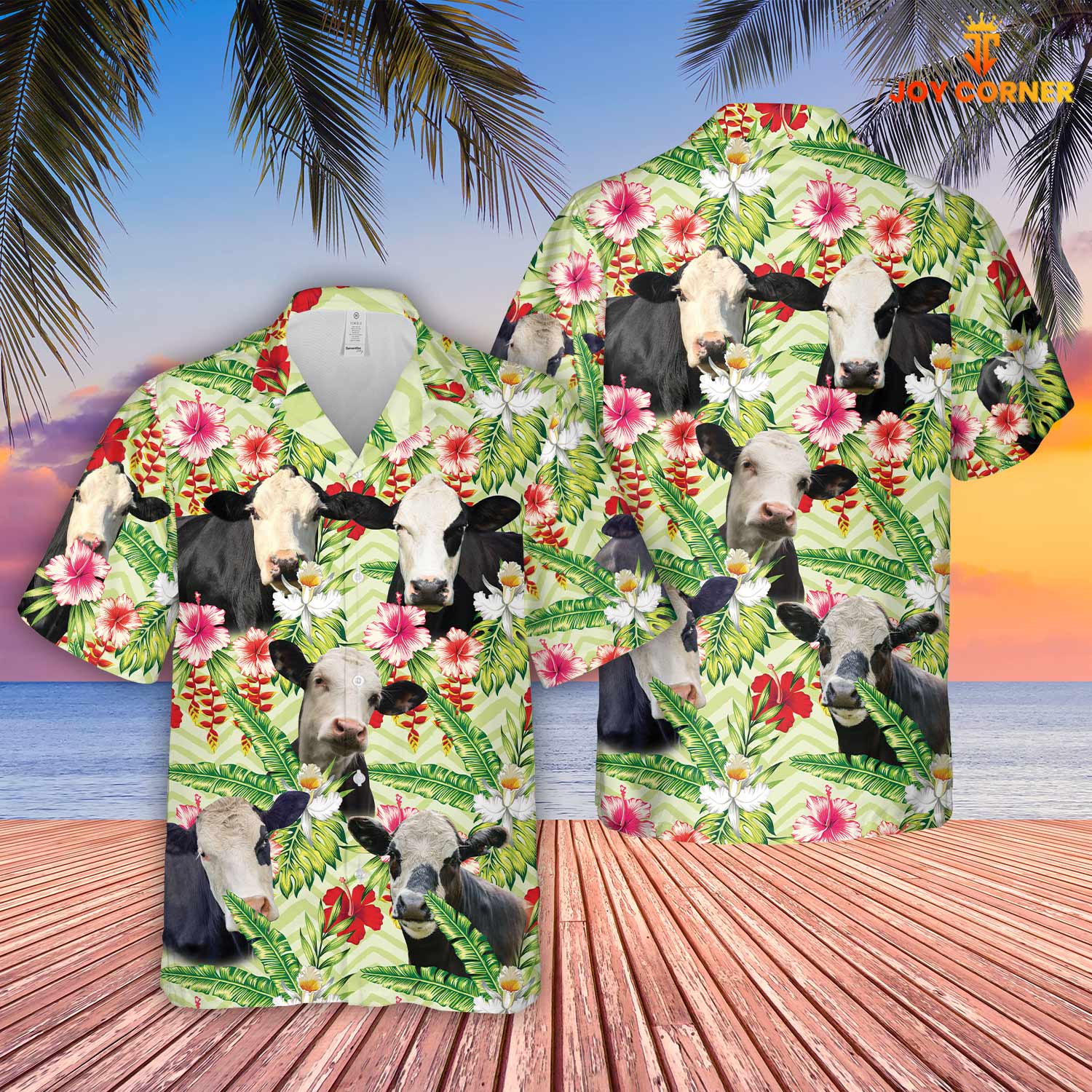 Black Baldy Hibicus Floral 3D Hawaiian Shirt