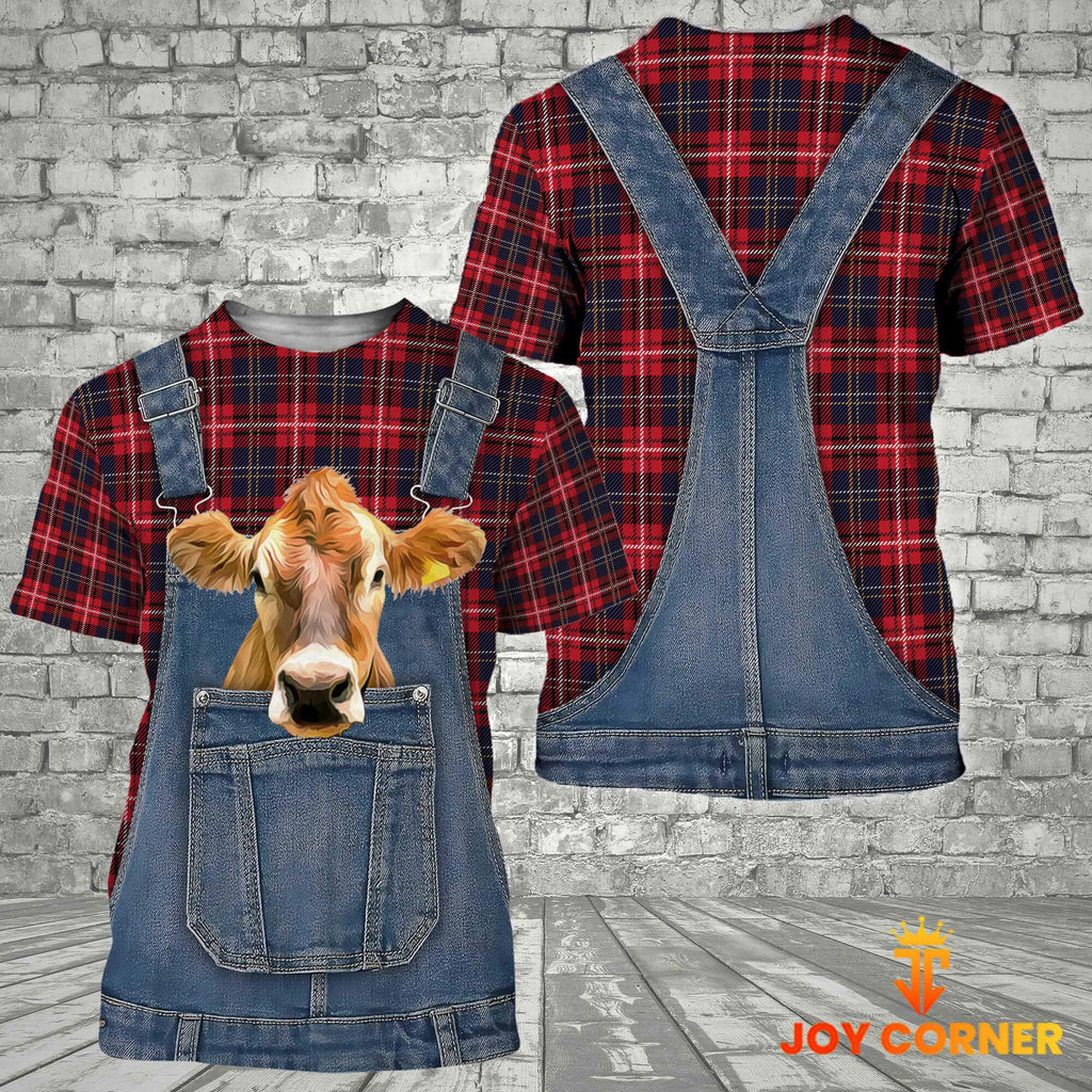 Unique Jersey Red Plaid Pattern 3D Shirts
