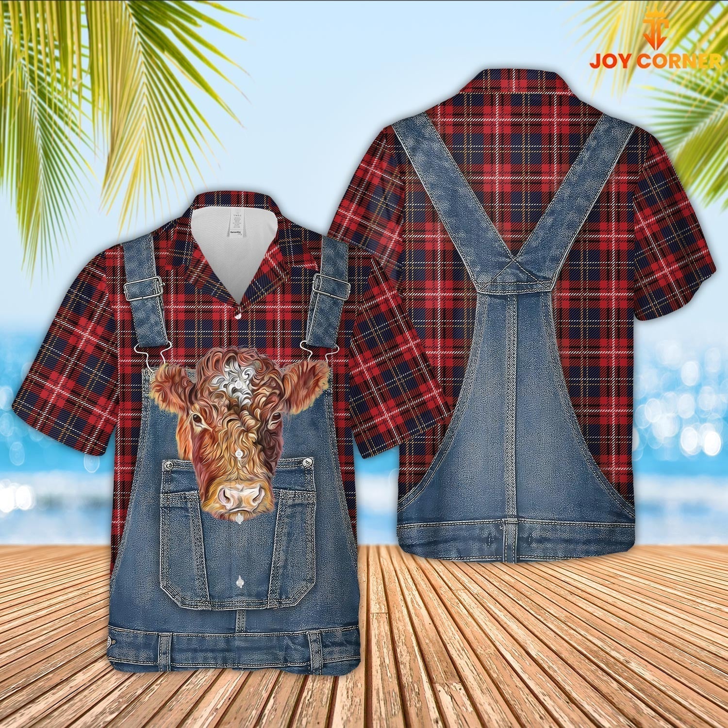 Unique Shorthorn Red Plaid Pattern 3D Shirts