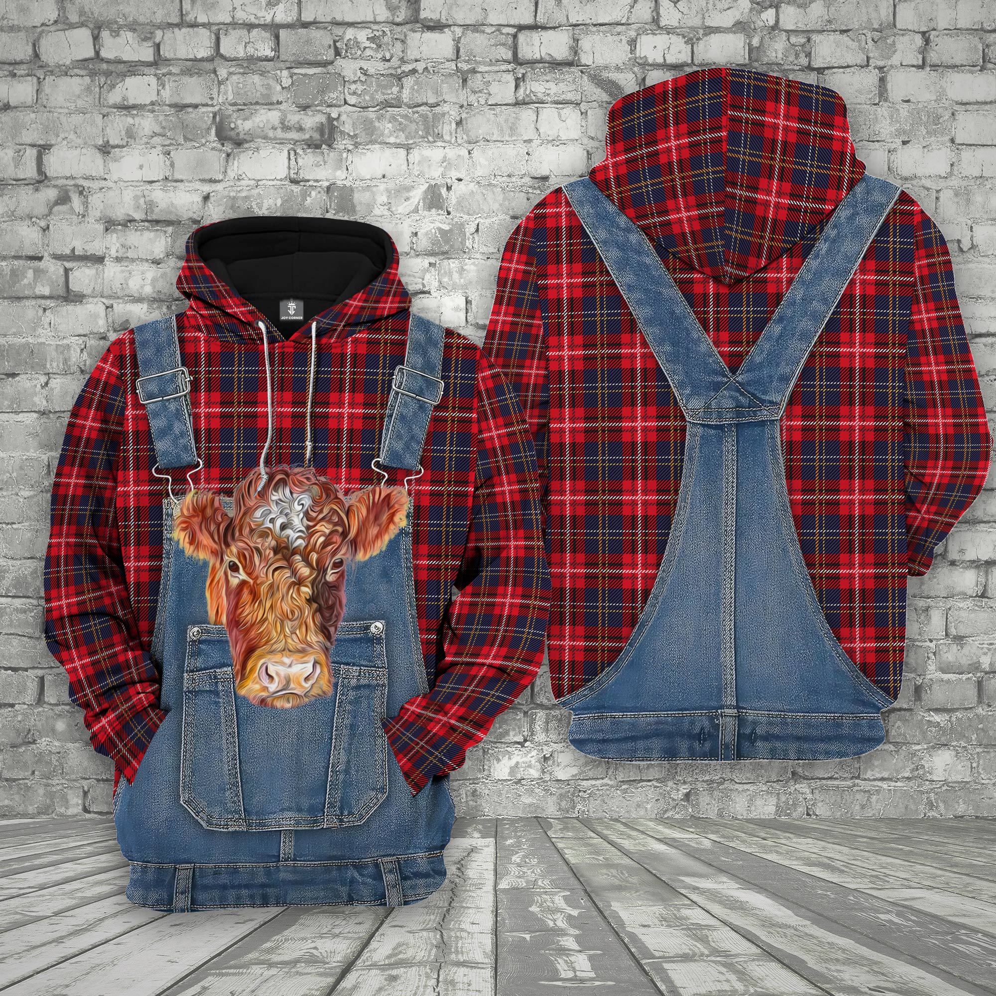 Unique Shorthorn Red Plaid Pattern 3D Shirts
