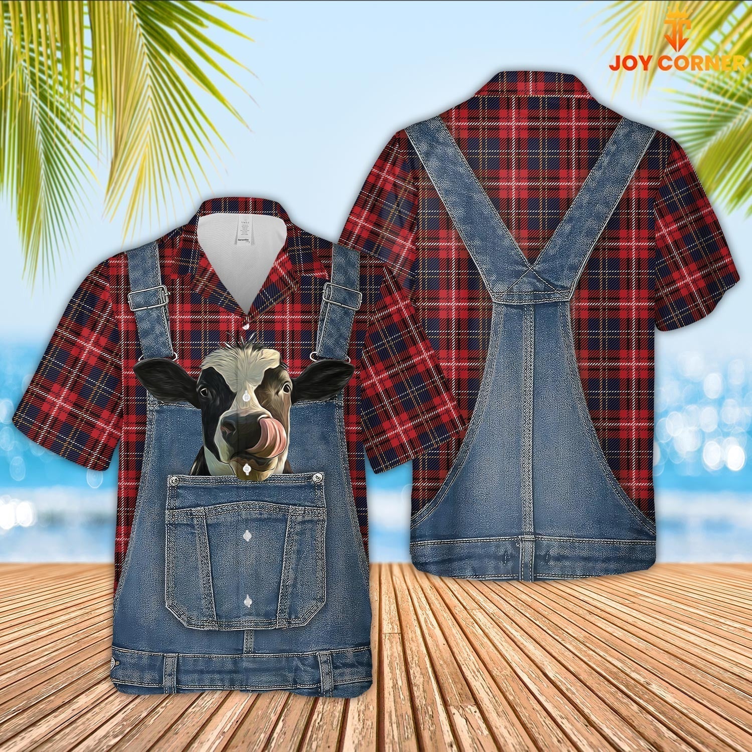 Unique Holstein Red Plaid Pattern 3D Shirts