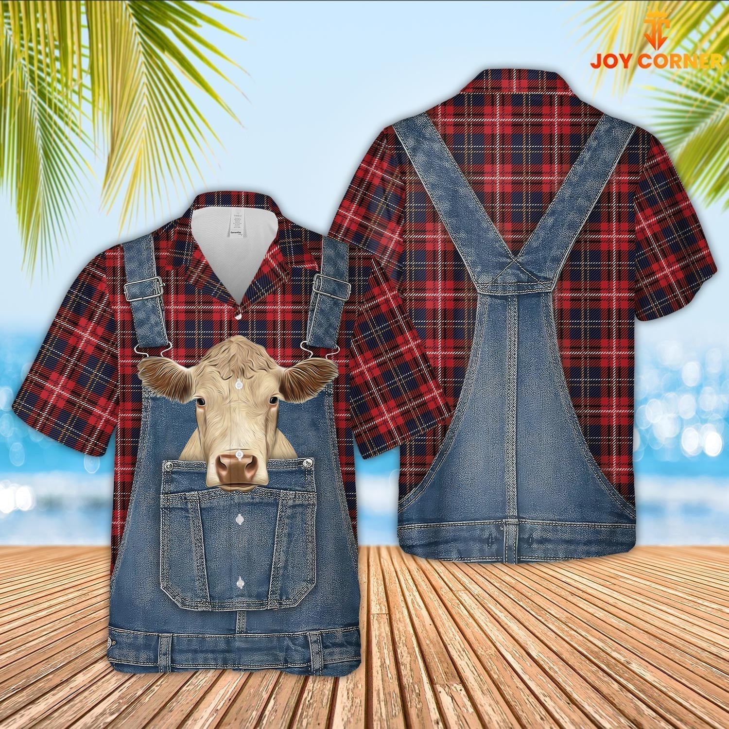 Unique Charolais Red Plaid Pattern 3D Shirts