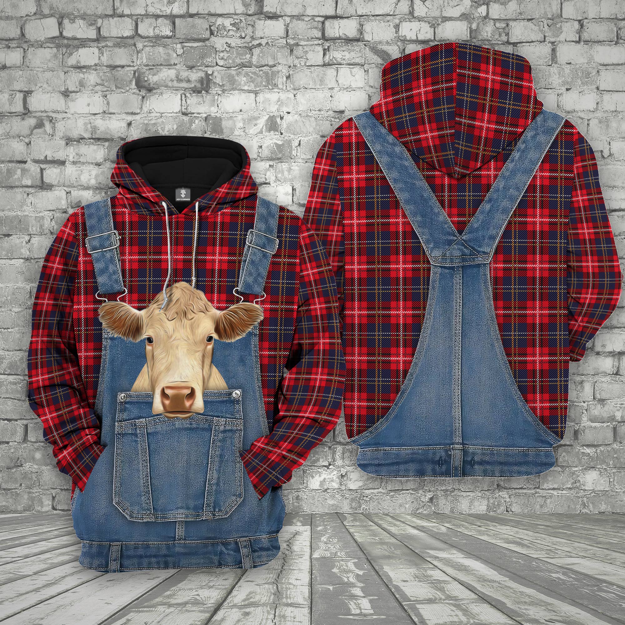 Unique Charolais Red Plaid Pattern 3D Shirts