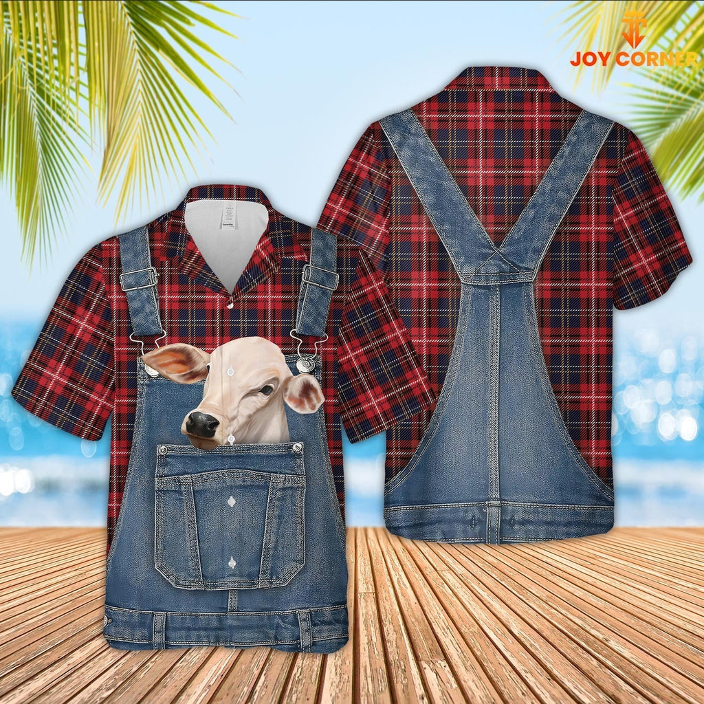 Unique Brahman Red Plaid Pattern 3D Shirts