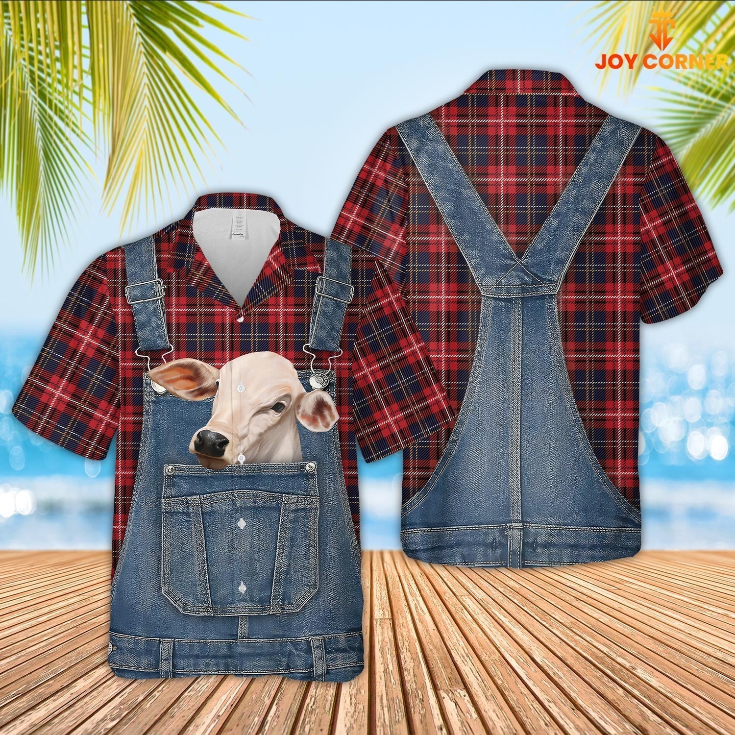 Unique Brahman Red Plaid Pattern 3D Shirts