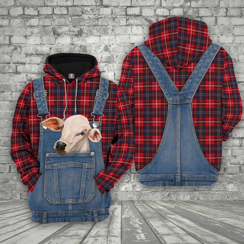 Unique Brahman Red Plaid Pattern 3D Shirts