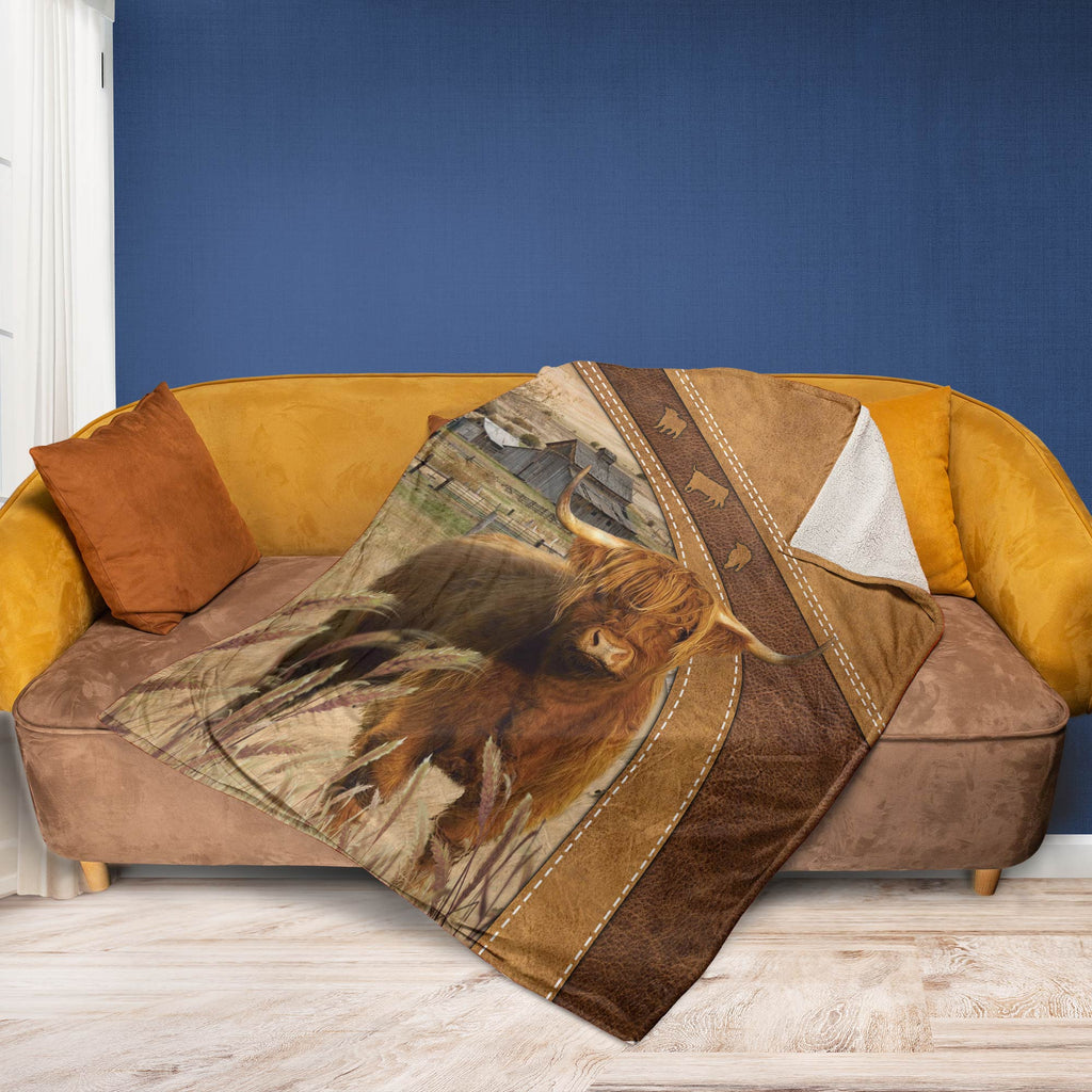 Highland Cattle Custom Name Blanket Collection