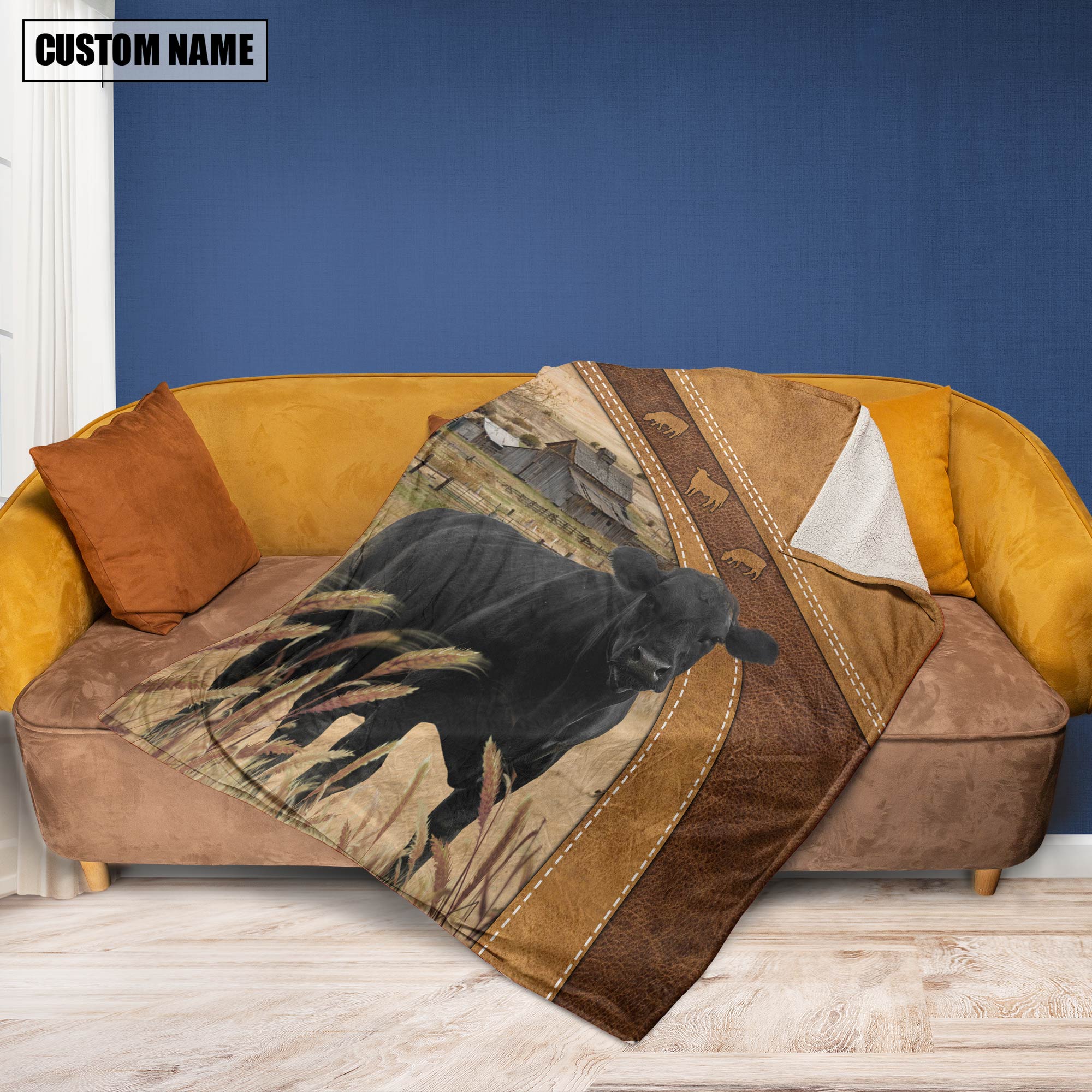 Black Angus Custom Name Blanket Collection